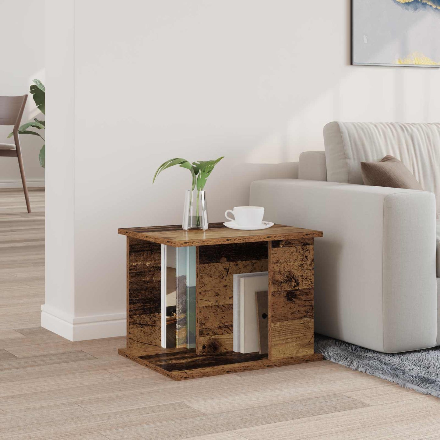 Tijdschrift Rek met plank Oudhout 35 x 35 x 45 cm Bewerkt hout is nu te koop bij PeponiXL, paradijselijk wonen!