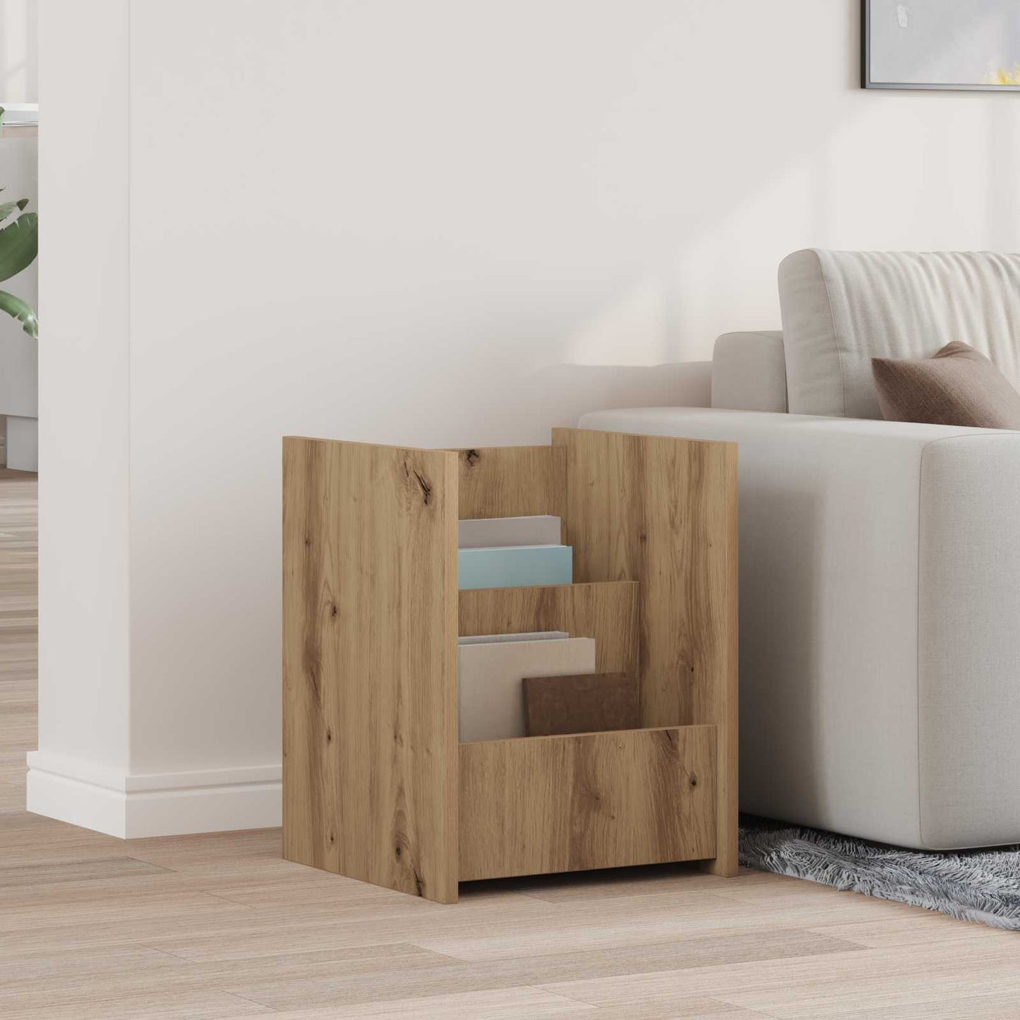 Tijdschrift Rek Artisan Eiken 35 x 35 x 45 cm Bewerkt hout is nu te koop bij PeponiXL, paradijselijk wonen!