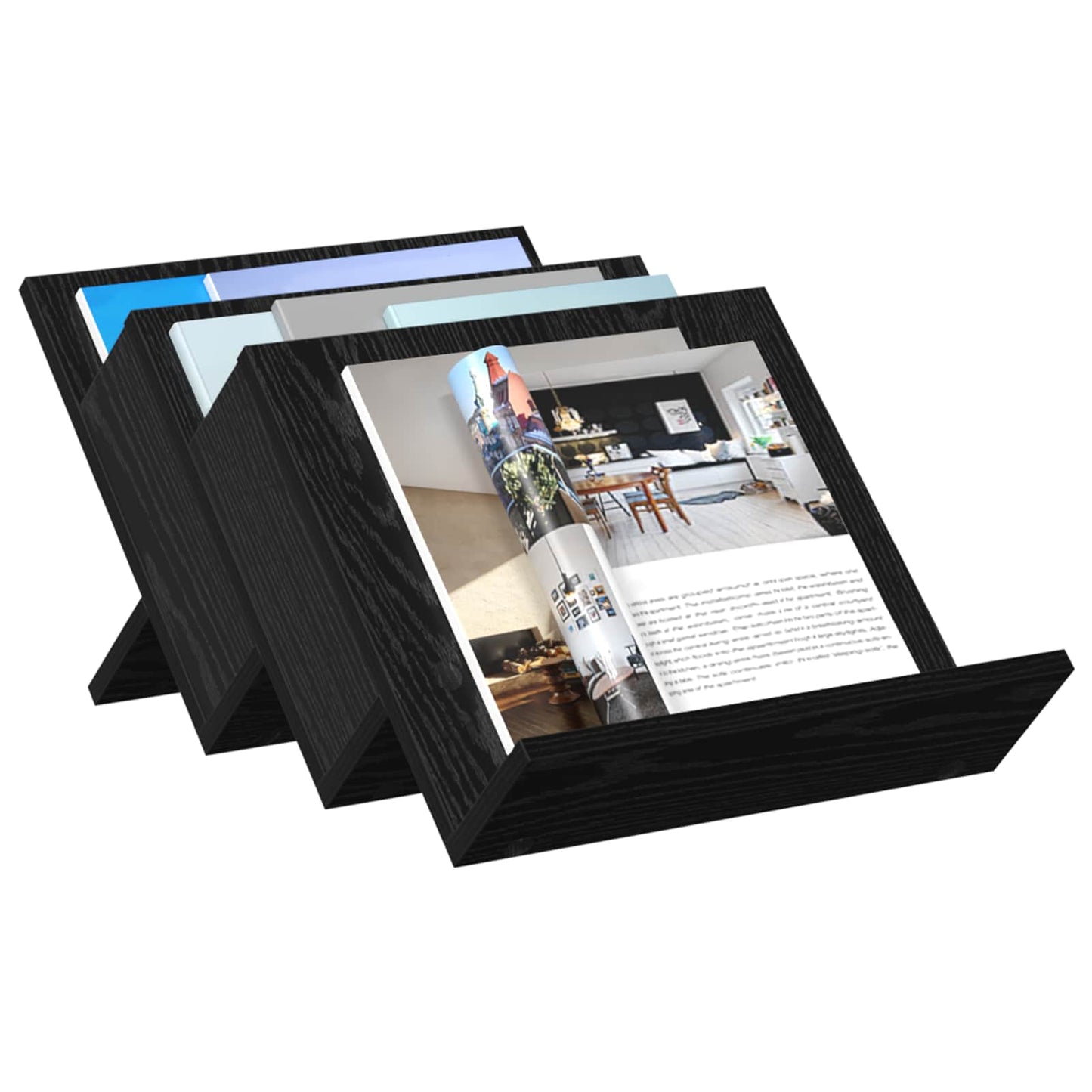 Tijdschrift Rek Zwart Eiken 53 x 40 x 28,5 cm Bewerkt hout is nu te koop bij PeponiXL, paradijselijk wonen!