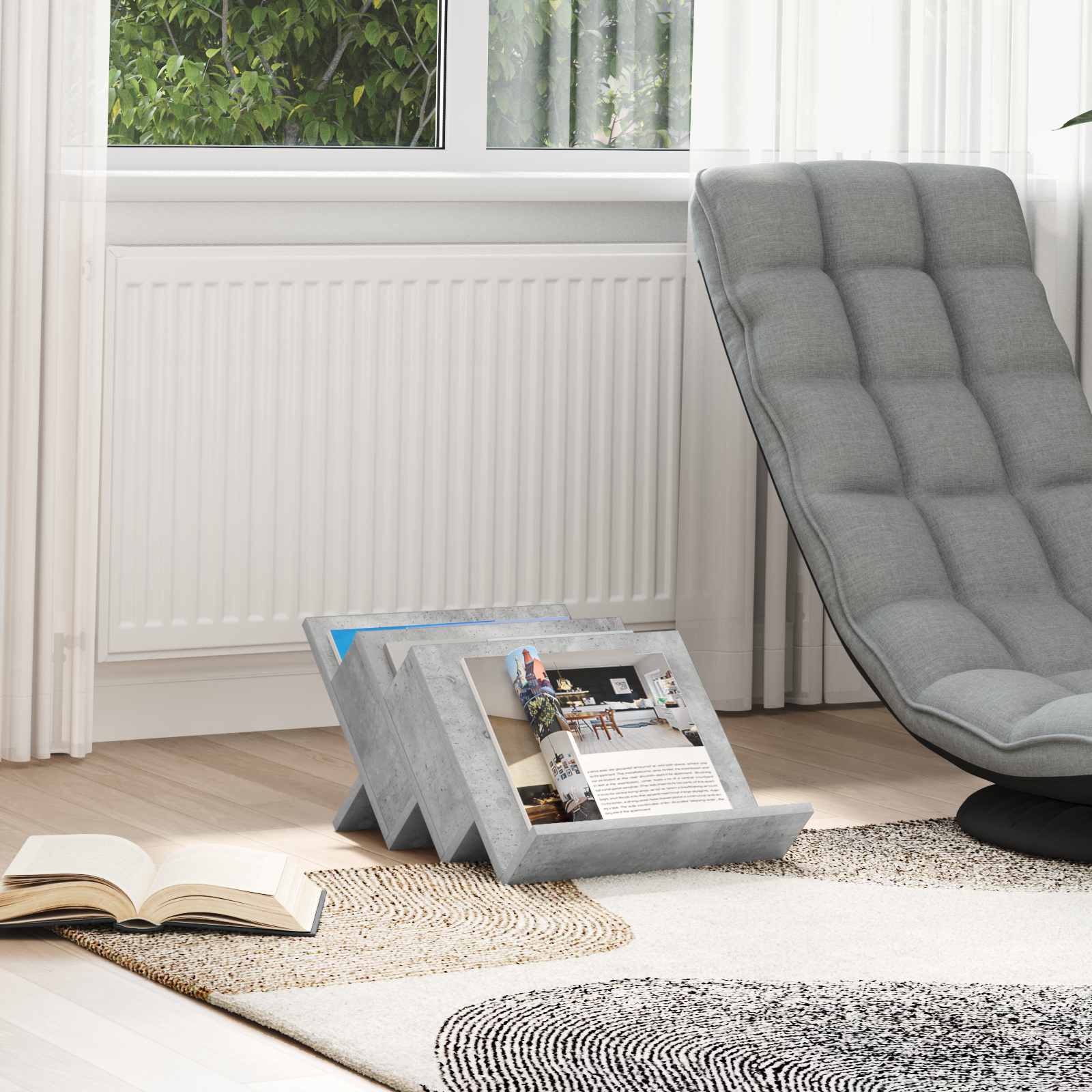 Tijdschrift Rek Concerte Grijs 53 x 40 x 28,5 cm Bewerkt hout is nu te koop bij PeponiXL, paradijselijk wonen!
