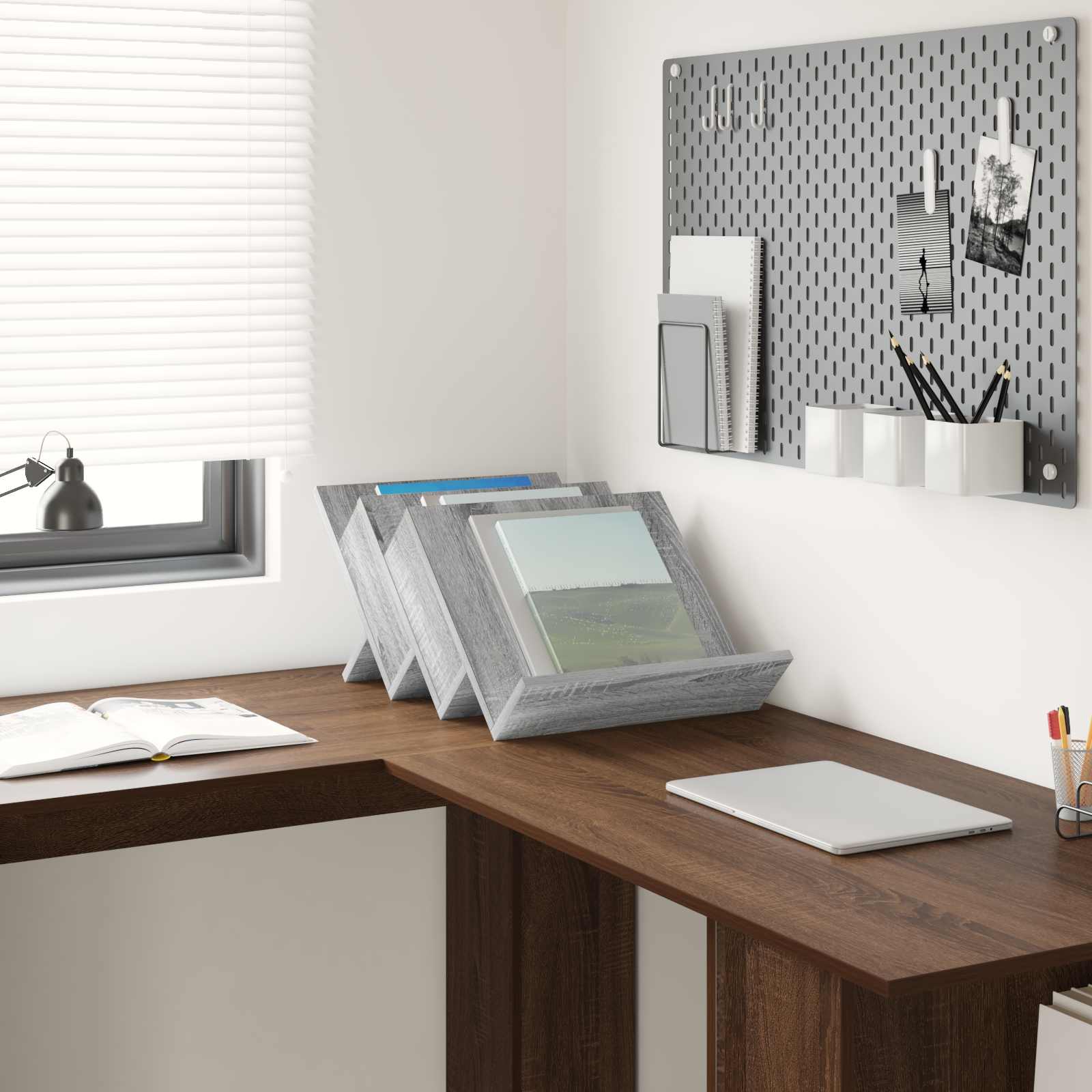 Tijdschrift Rek Grijs Sonoma 53 x 40 x 28,5 cm Bewerkt hout is nu te koop bij PeponiXL, paradijselijk wonen!