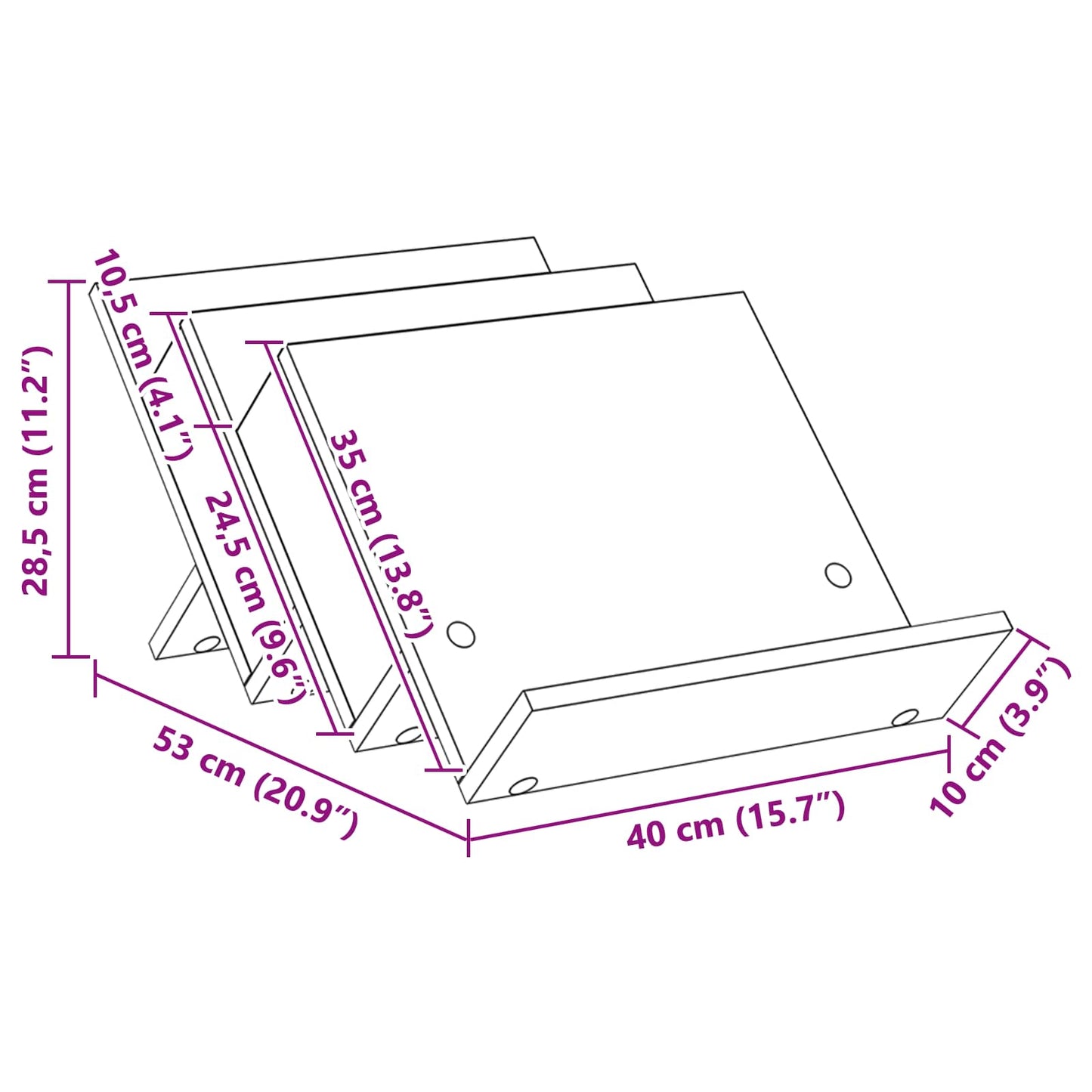 Tijdschrift Rek Grijs Sonoma 53 x 40 x 28,5 cm Bewerkt hout is nu te koop bij PeponiXL, paradijselijk wonen!