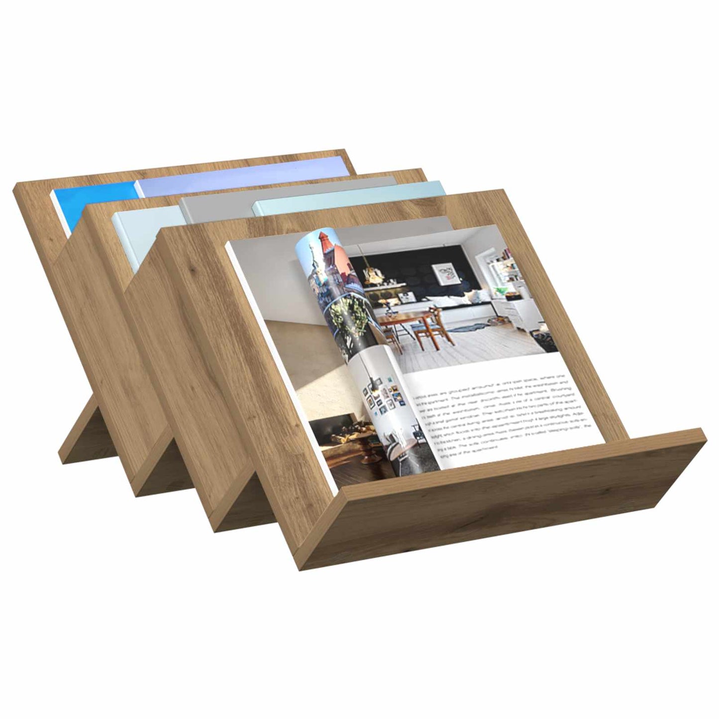 Tijdschrift Rek Artisan Eiken 53 x 40 x 28,5 cm Bewerkt hout is nu te koop bij PeponiXL, paradijselijk wonen!