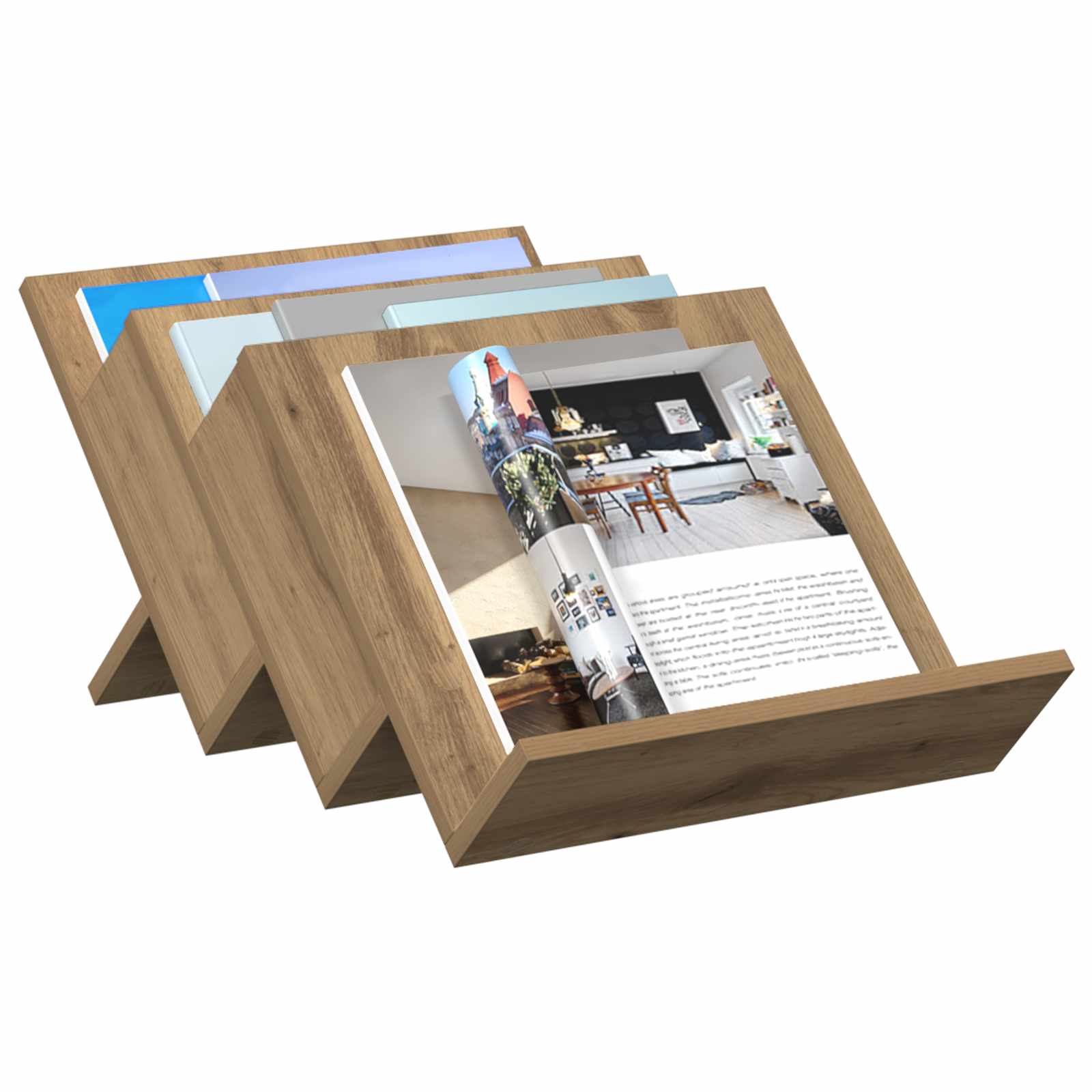Tijdschrift Rek Artisan Eiken 53 x 40 x 28,5 cm Bewerkt hout is nu te koop bij PeponiXL, paradijselijk wonen!
