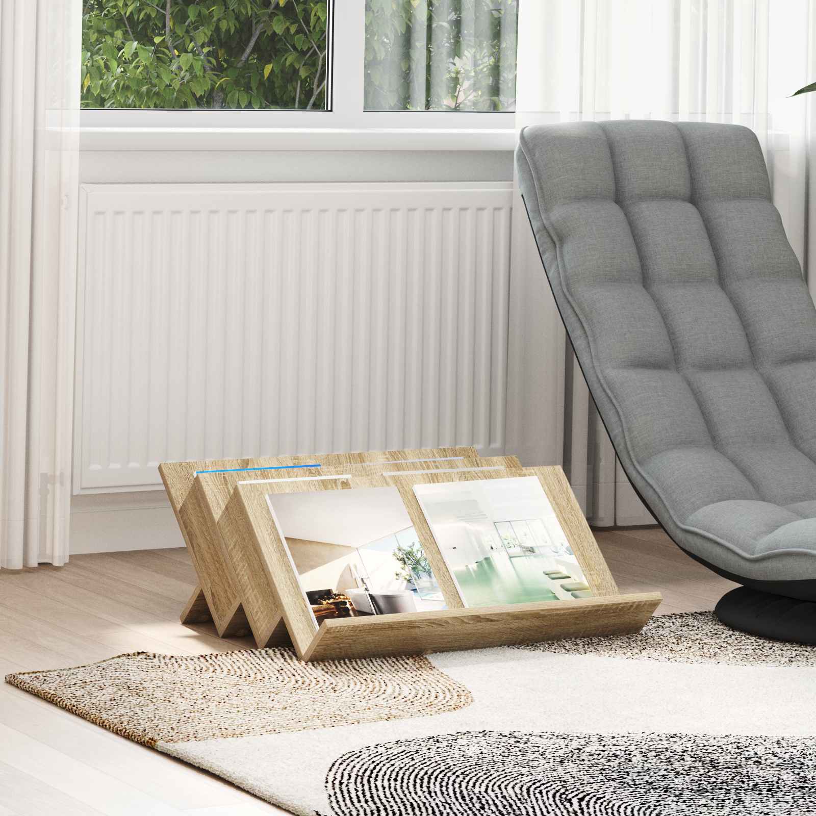 Tijdschrift Rek Sonoma Eiken 65 x 53 x 28,5 cm Bewerkt hout is nu te koop bij PeponiXL, paradijselijk wonen!
