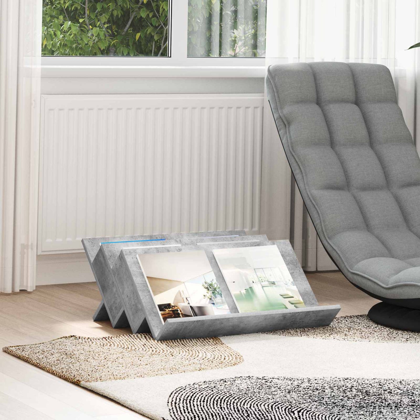 Tijdschrift Rek Concerte Grijs 65 x 53 x 28,5 cm Bewerkt hout is nu te koop bij PeponiXL, paradijselijk wonen!