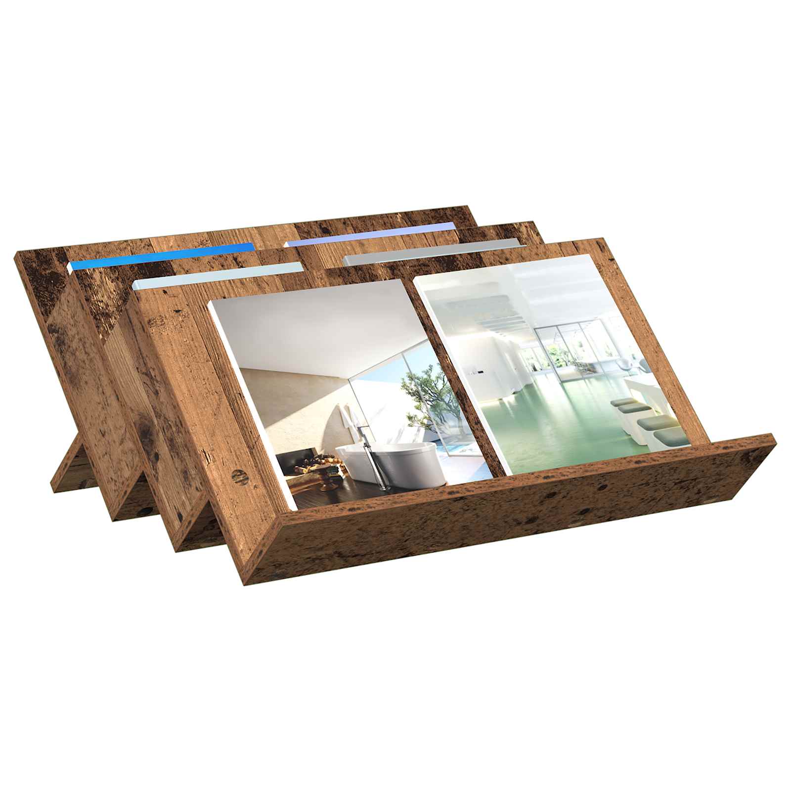 Tijdschrift Rek Oudhout 65 x 53 x 28,5 cm Bewerkt hout is nu te koop bij PeponiXL, paradijselijk wonen!