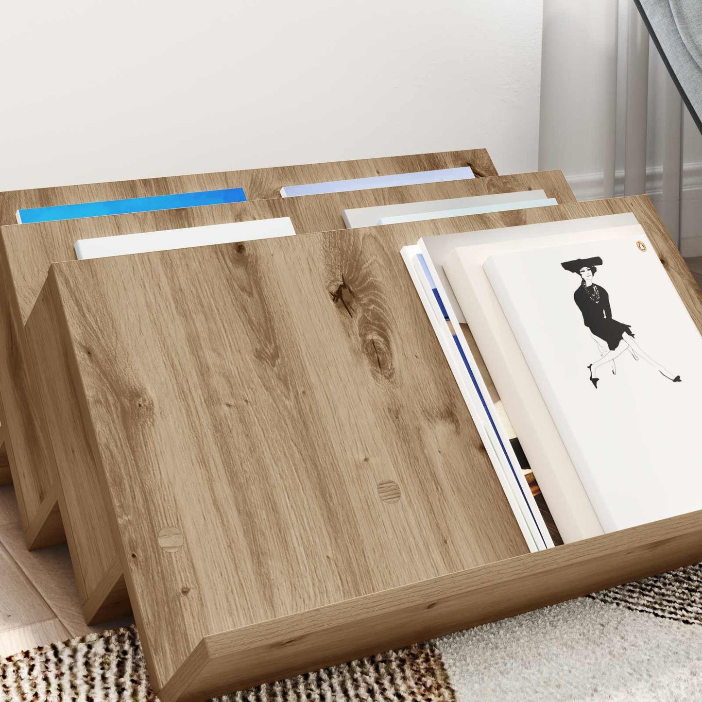 Tijdschrift Rek Artisan Eiken 65 x 53 x 28,5 cm Bewerkt hout is nu te koop bij PeponiXL, paradijselijk wonen!