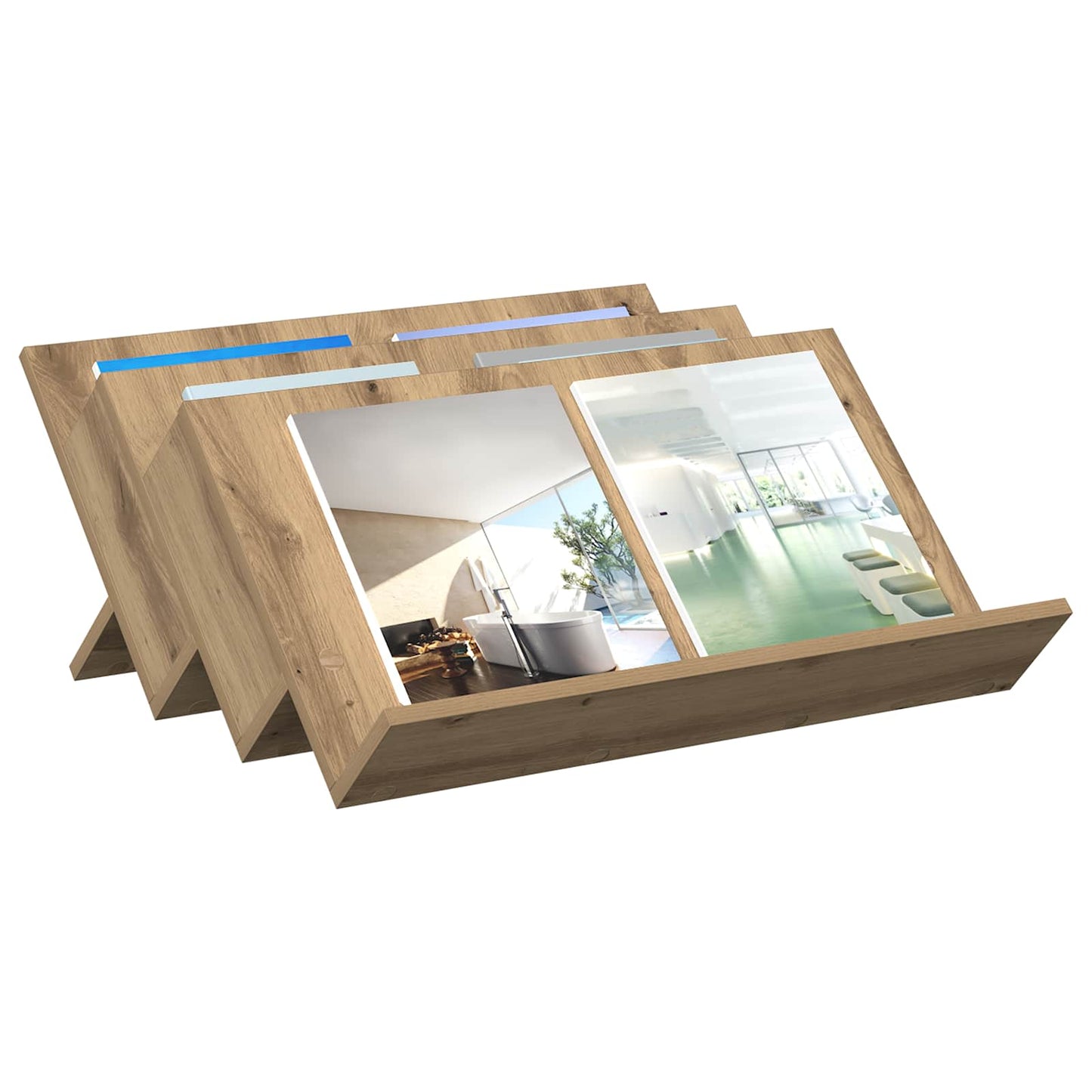 Tijdschrift Rek Artisan Eiken 65 x 53 x 28,5 cm Bewerkt hout is nu te koop bij PeponiXL, paradijselijk wonen!