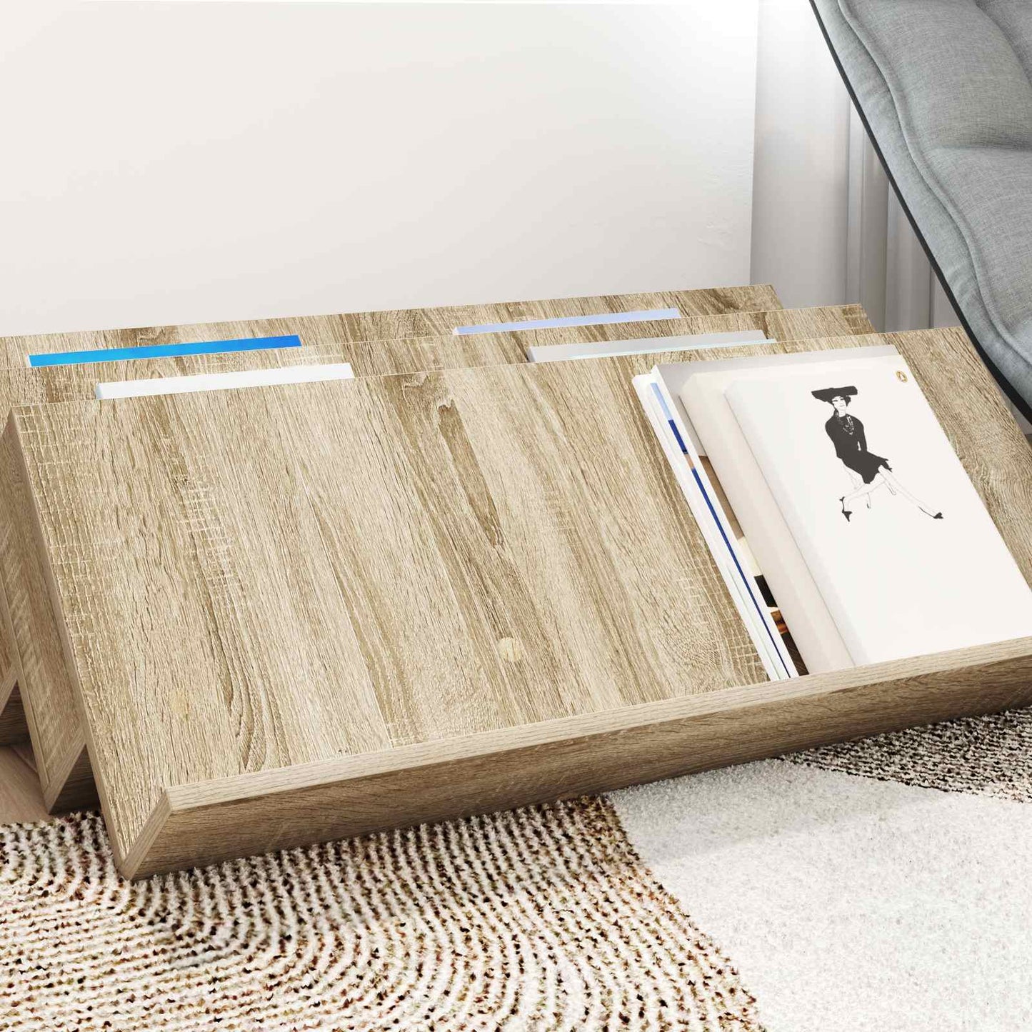 Tijdschrift Rek Sonoma Eiken 90 x 53 x 28,5 cm Bewerkt hout is nu te koop bij PeponiXL, paradijselijk wonen!