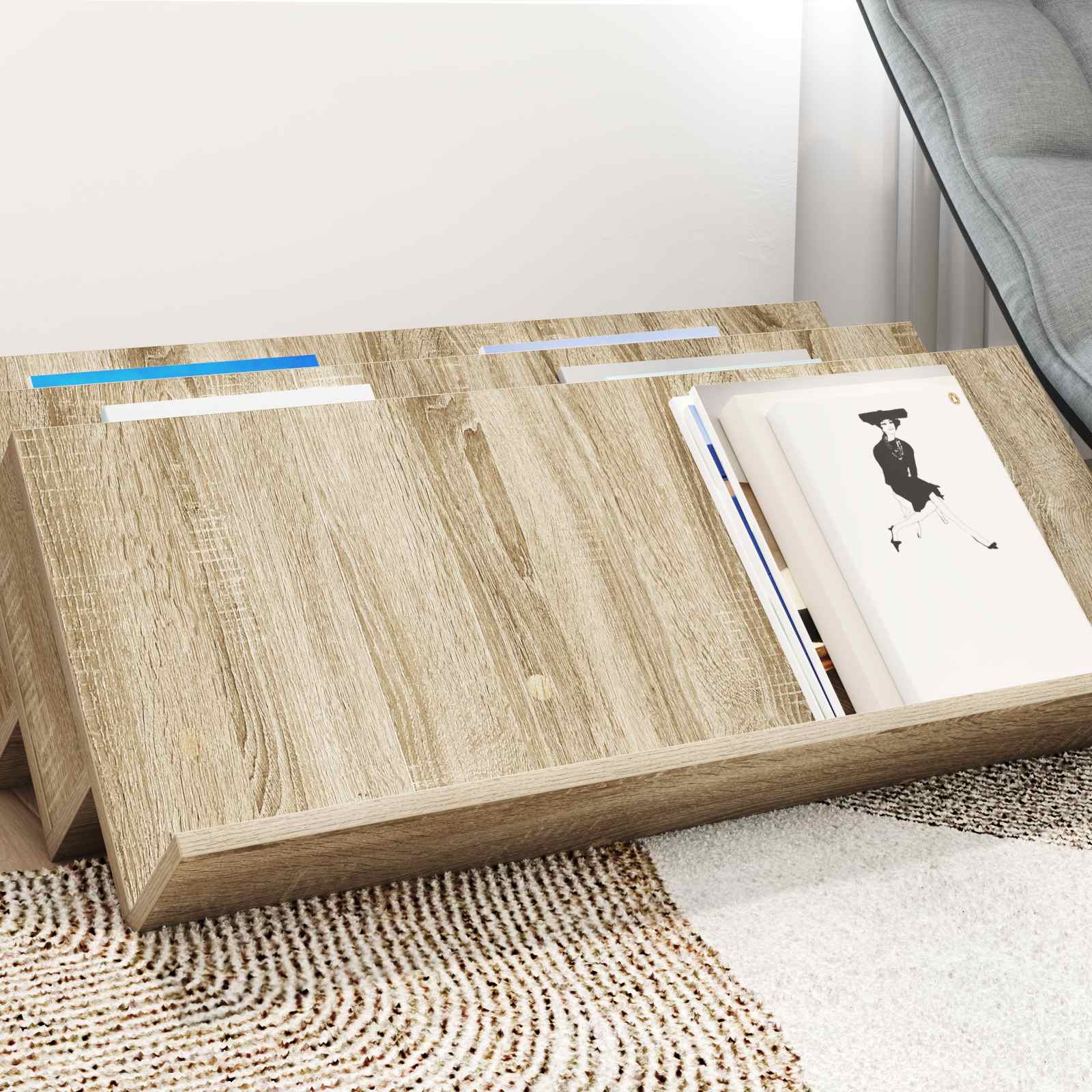 Tijdschrift Rek Sonoma Eiken 90 x 53 x 28,5 cm Bewerkt hout is nu te koop bij PeponiXL, paradijselijk wonen!