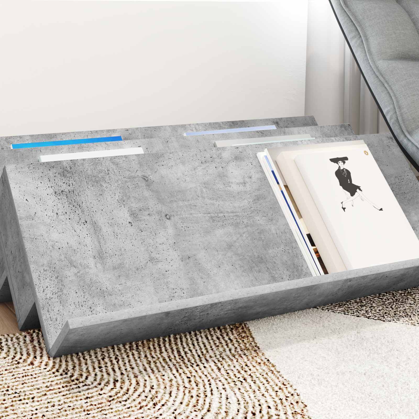 Tijdschrift Rek Concerte Grijs 90 x 53 x 28,5 cm Bewerkt hout is nu te koop bij PeponiXL, paradijselijk wonen!