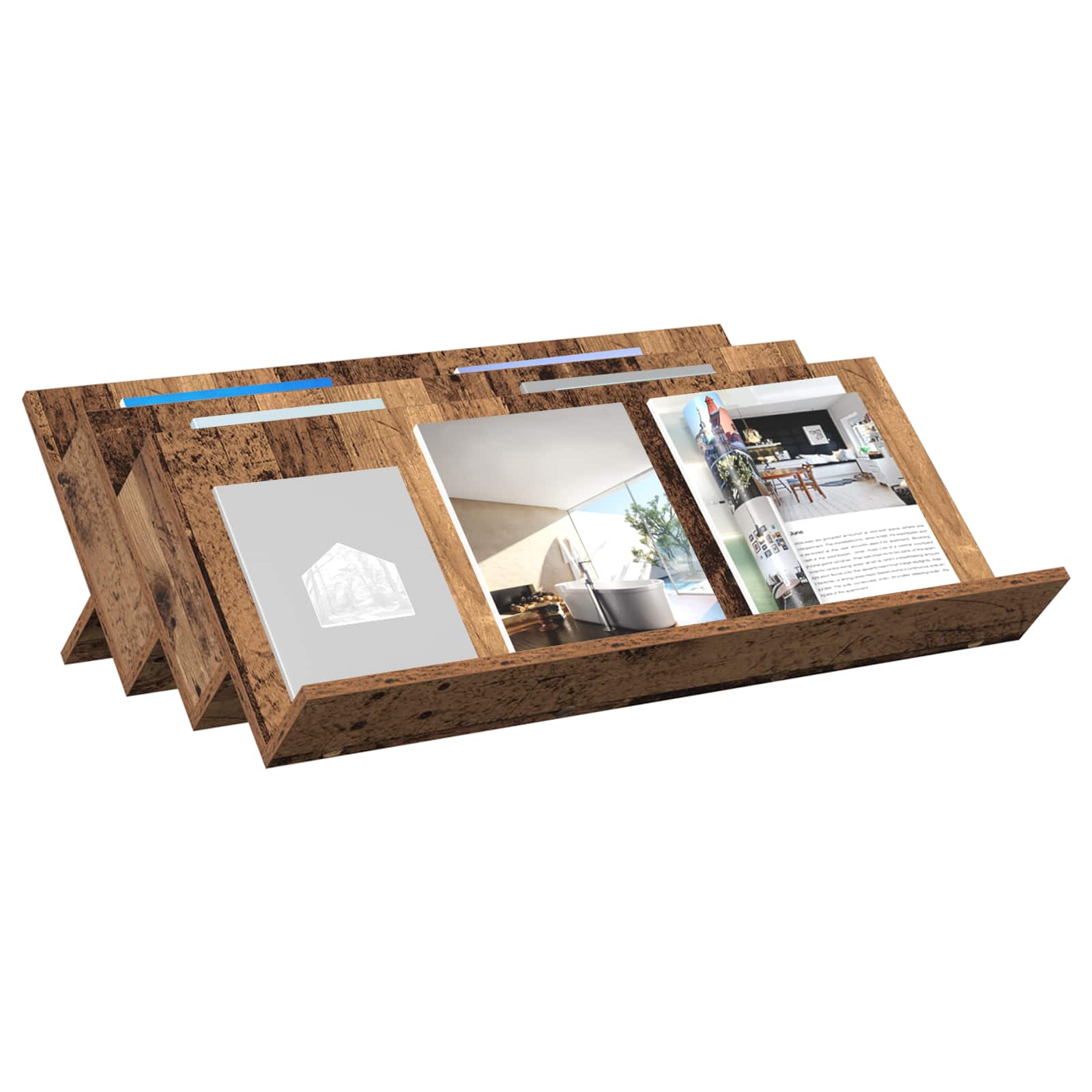 Tijdschrift Rek Oudhout 90 x 53 x 28,5 cm Bewerkt hout is nu te koop bij PeponiXL, paradijselijk wonen!