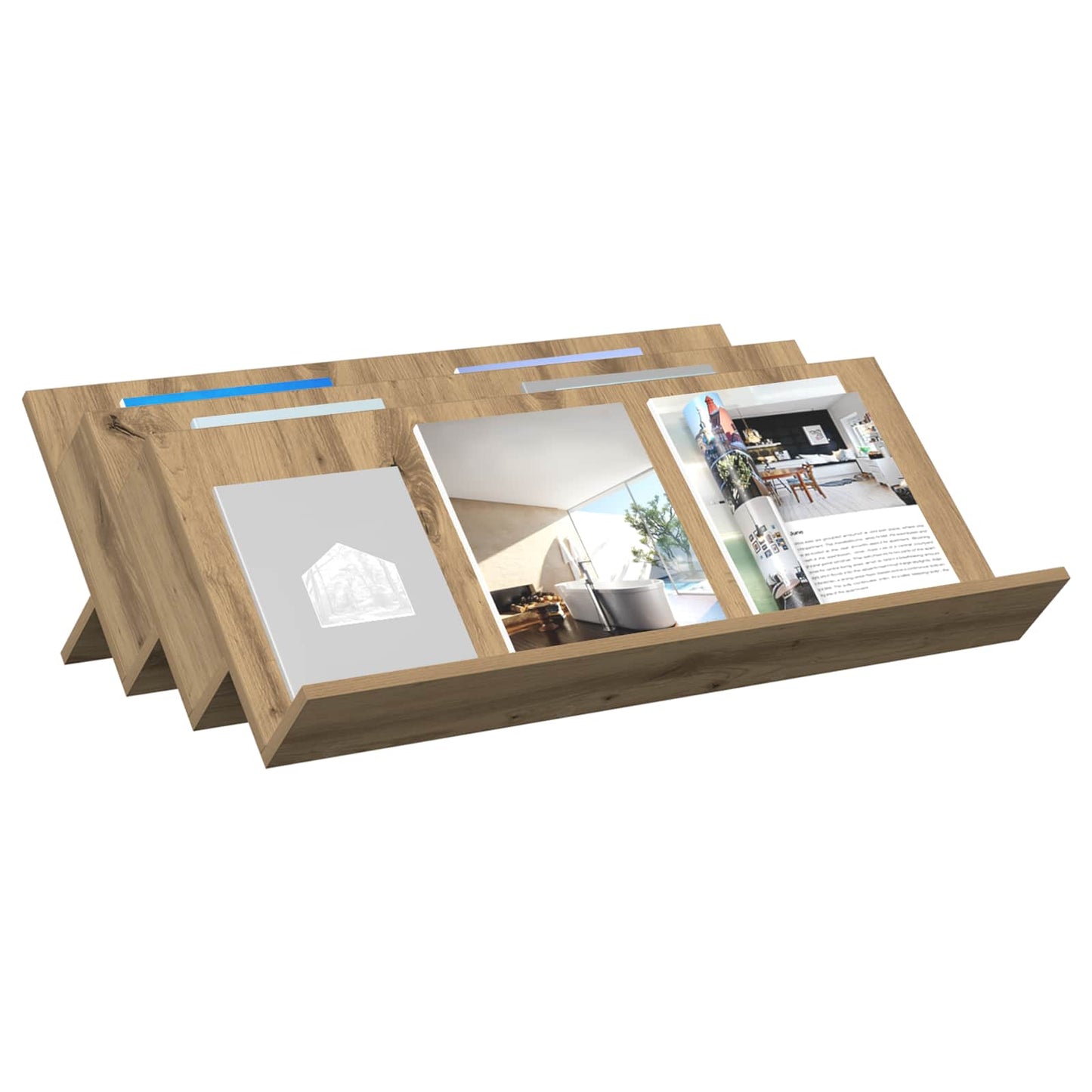 Tijdschrift Rek Artisan Eiken 90 x 53 x 28,5 cm Bewerkt hout is nu te koop bij PeponiXL, paradijselijk wonen!