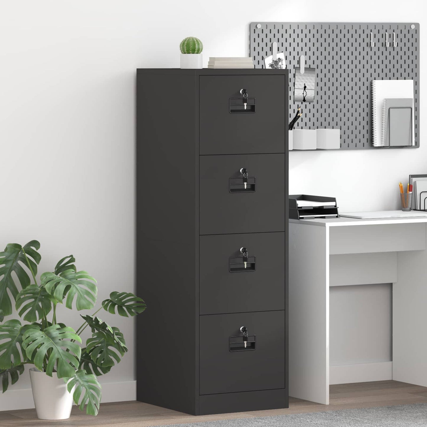 Bestandenkast 2 pcs Zwart 44 x 50 x 139 cm Koudgewalst Staal is nu te koop bij PeponiXL, paradijselijk wonen!