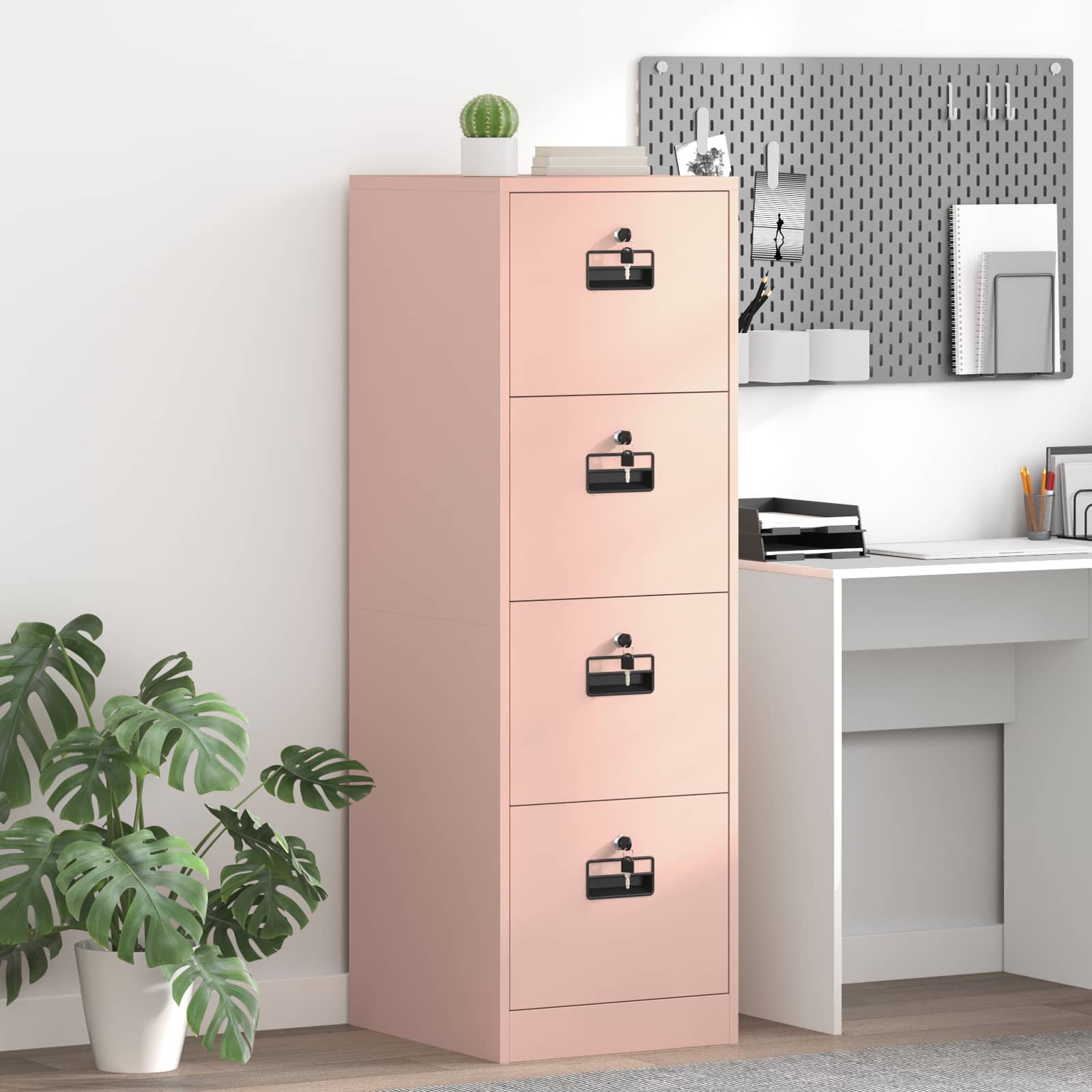 Bestandenkast 2 pcs Roze 44 x 50 x 139 cm Koudgewalst Staal is nu te koop bij PeponiXL, paradijselijk wonen!