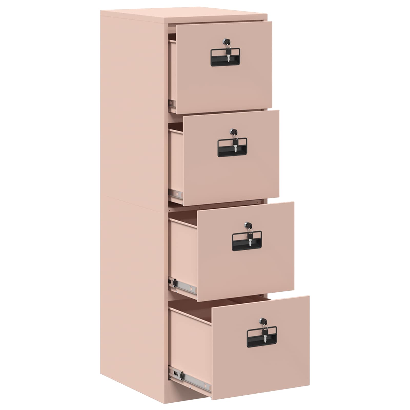 Bestandenkast 2 pcs Roze 44 x 50 x 139 cm Koudgewalst Staal is nu te koop bij PeponiXL, paradijselijk wonen!
