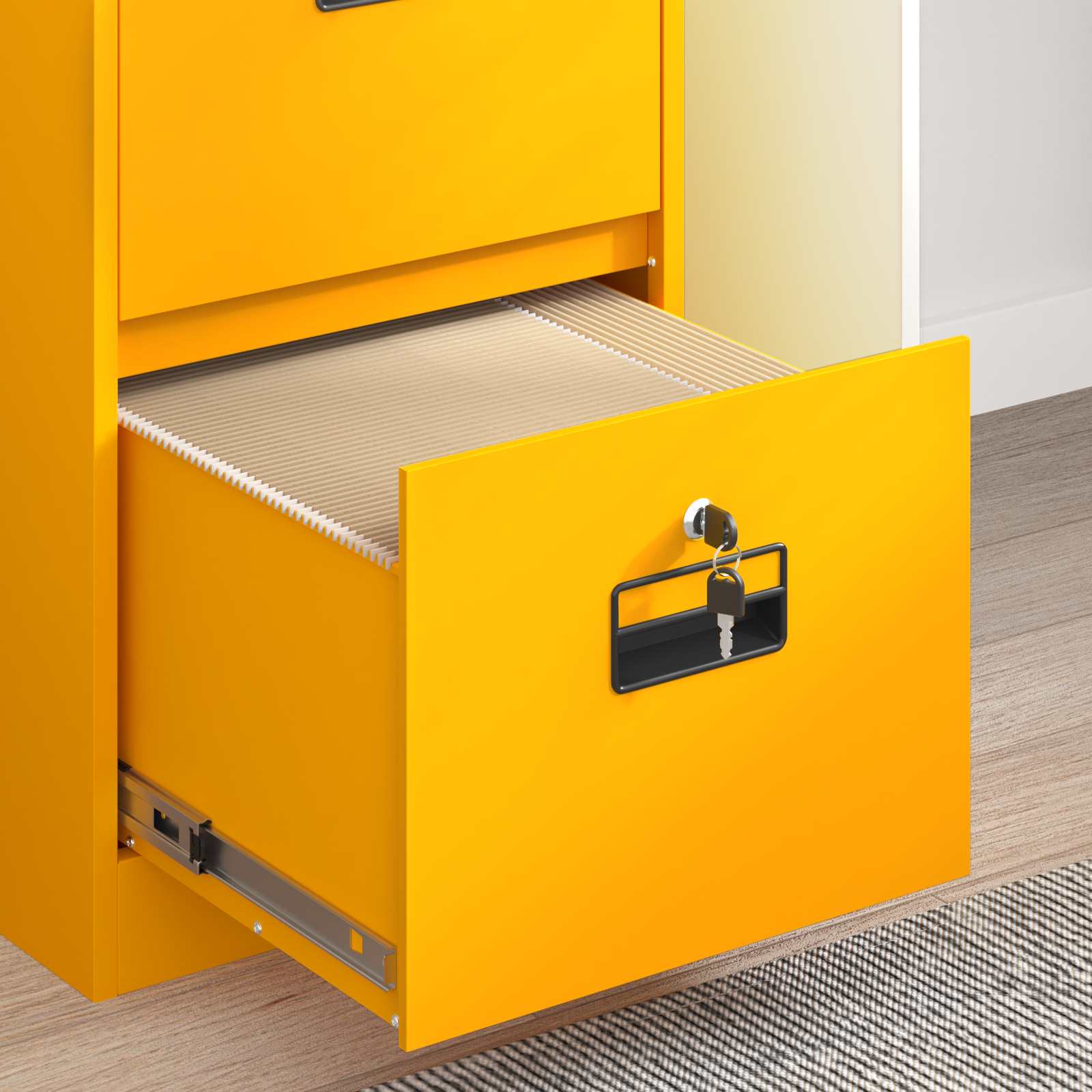 Bestandenkast met lade 2 pcs Mosterdgeel 44 x 50 x 139 cm is nu te koop bij PeponiXL, paradijselijk wonen!