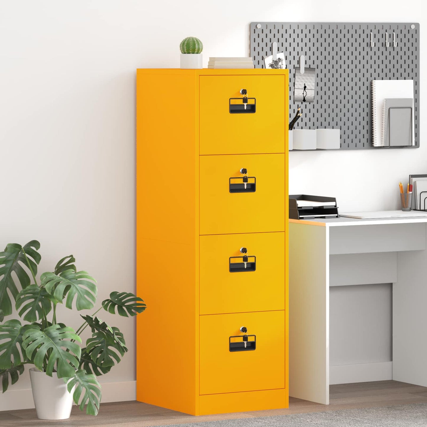 Bestandenkast met lade 2 pcs Mosterdgeel 44 x 50 x 139 cm is nu te koop bij PeponiXL, paradijselijk wonen!