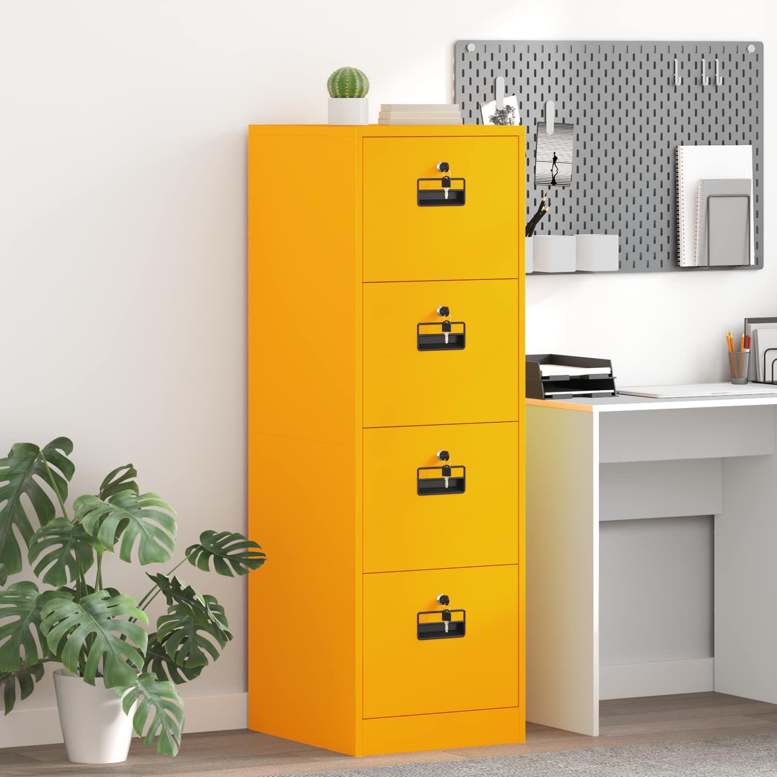 Bestandenkast met lade 2 pcs Mosterdgeel 44 x 50 x 139 cm is nu te koop bij PeponiXL, paradijselijk wonen!