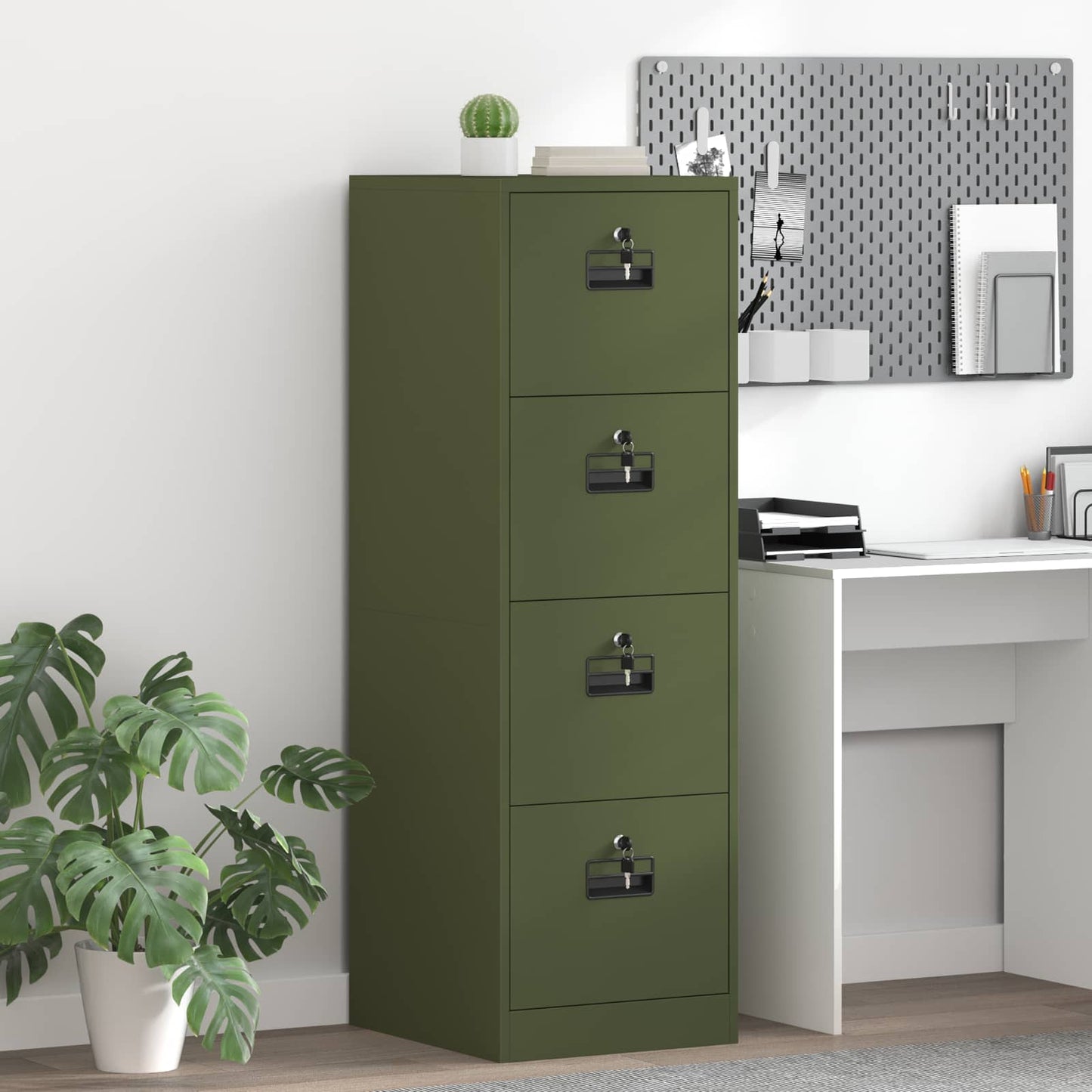 Bestandenkast met lade 2 pcs Olijf Groen 44 x 50 x 139 cm is nu te koop bij PeponiXL, paradijselijk wonen!