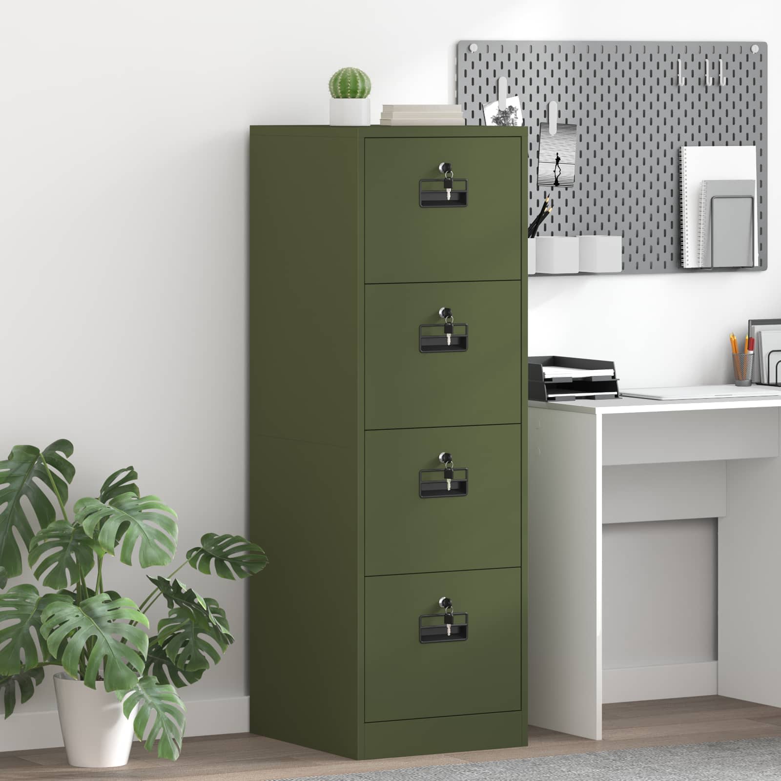 Bestandenkast met lade 2 pcs Olijf Groen 44 x 50 x 139 cm is nu te koop bij PeponiXL, paradijselijk wonen!
