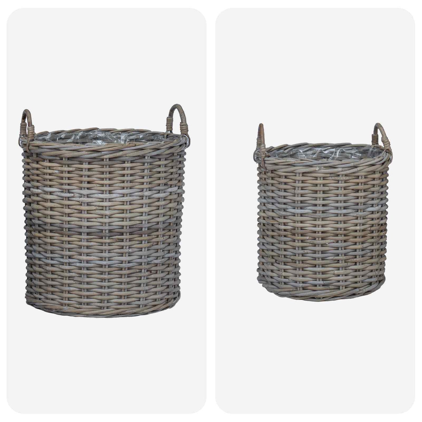 Plantermand met opslag 2 pcs Grijs Lacak Riet is nu te koop bij PeponiXL, paradijselijk wonen!