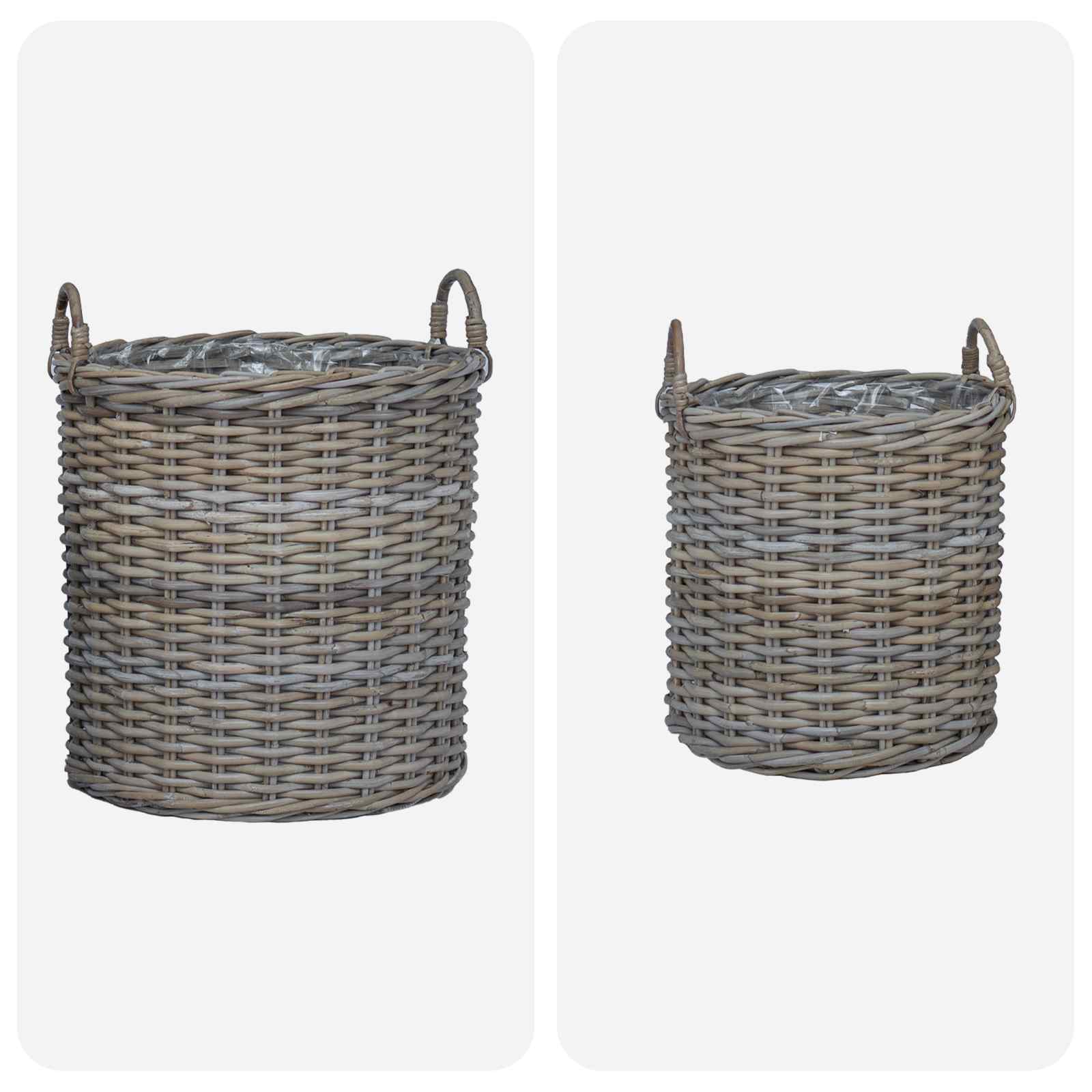 Plantermand met opslag 2 pcs Grijs Lacak Riet is nu te koop bij PeponiXL, paradijselijk wonen!