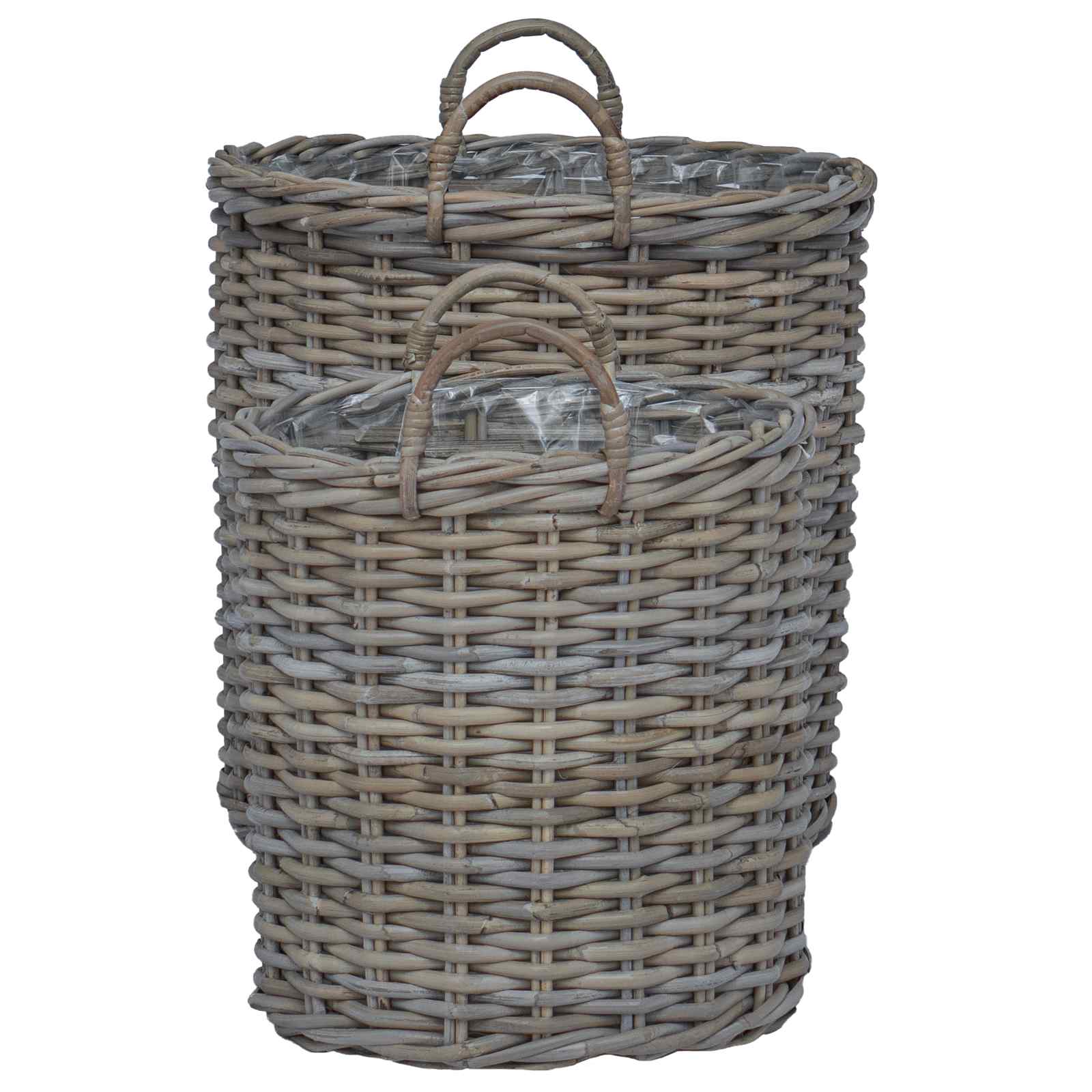 Plantermand met opslag 2 pcs Grijs Lacak Riet is nu te koop bij PeponiXL, paradijselijk wonen!