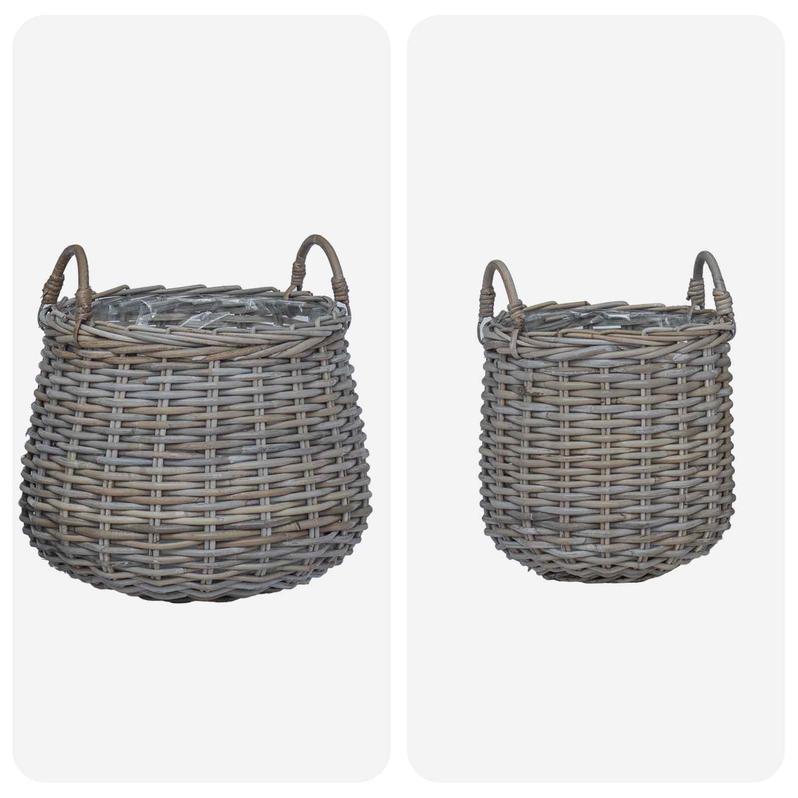 Plantermand met opslag 2 pcs Grijs Lacak Riet is nu te koop bij PeponiXL, paradijselijk wonen!