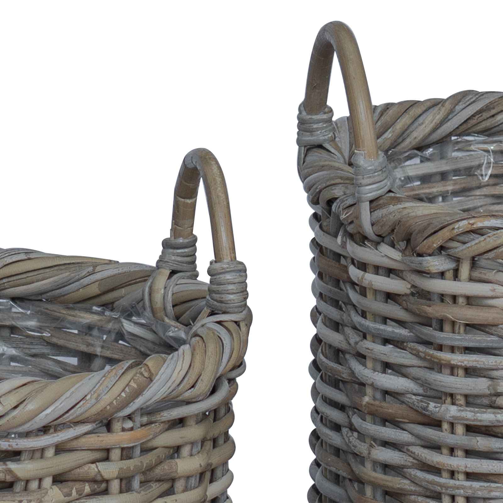 Plantenmand met opslag 3 st Kubu grijs Kubu Rattan is nu te koop bij PeponiXL, paradijselijk wonen!