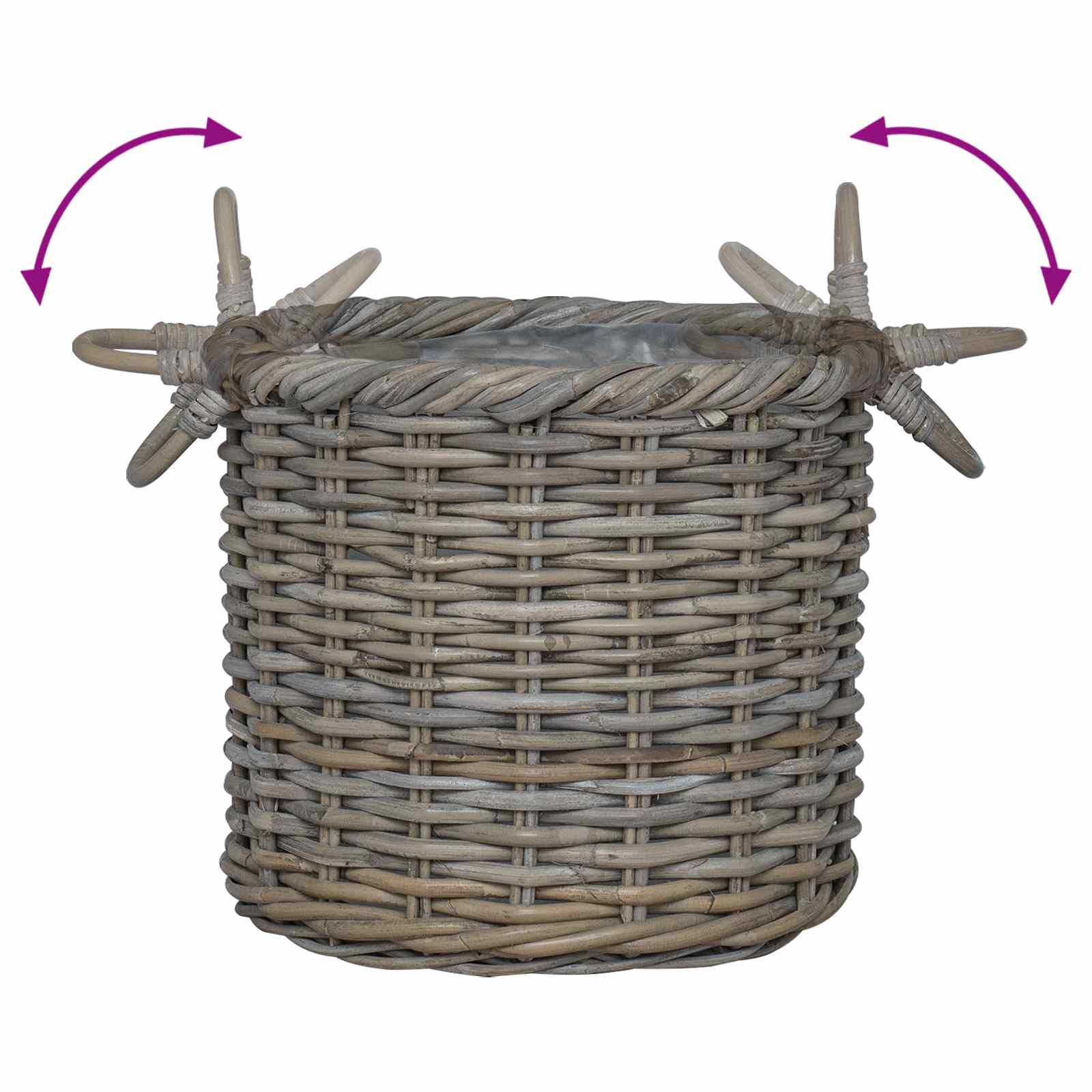 Plantenmand met opslag 3 st Kubu grijs Kubu Rattan is nu te koop bij PeponiXL, paradijselijk wonen!