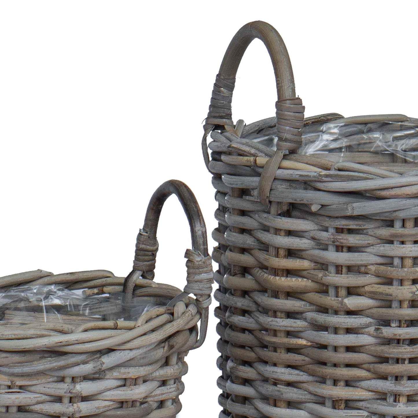Plantmand met opslag 2 pcs Grijs Kubu Rattan is nu te koop bij PeponiXL, paradijselijk wonen!