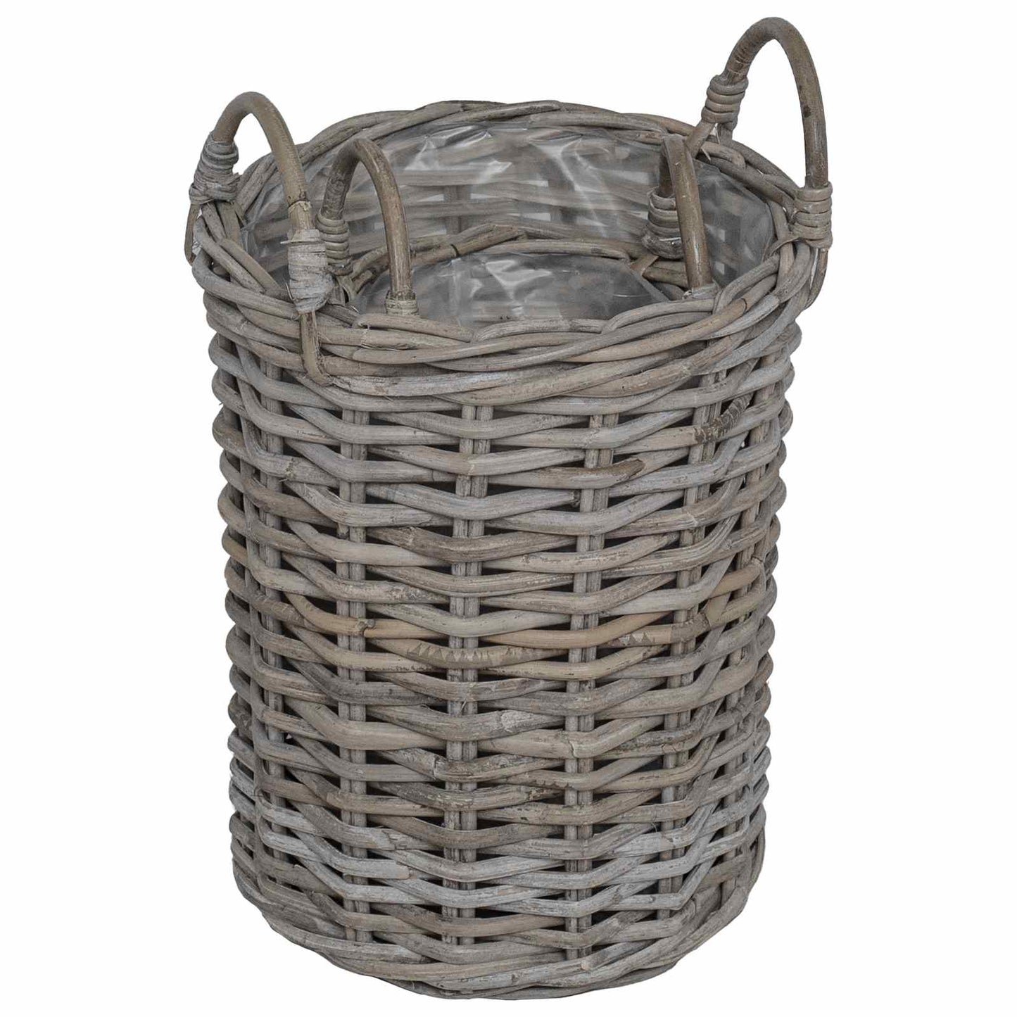 Plantmand met opslag 2 pcs Grijs Kubu Rattan is nu te koop bij PeponiXL, paradijselijk wonen!