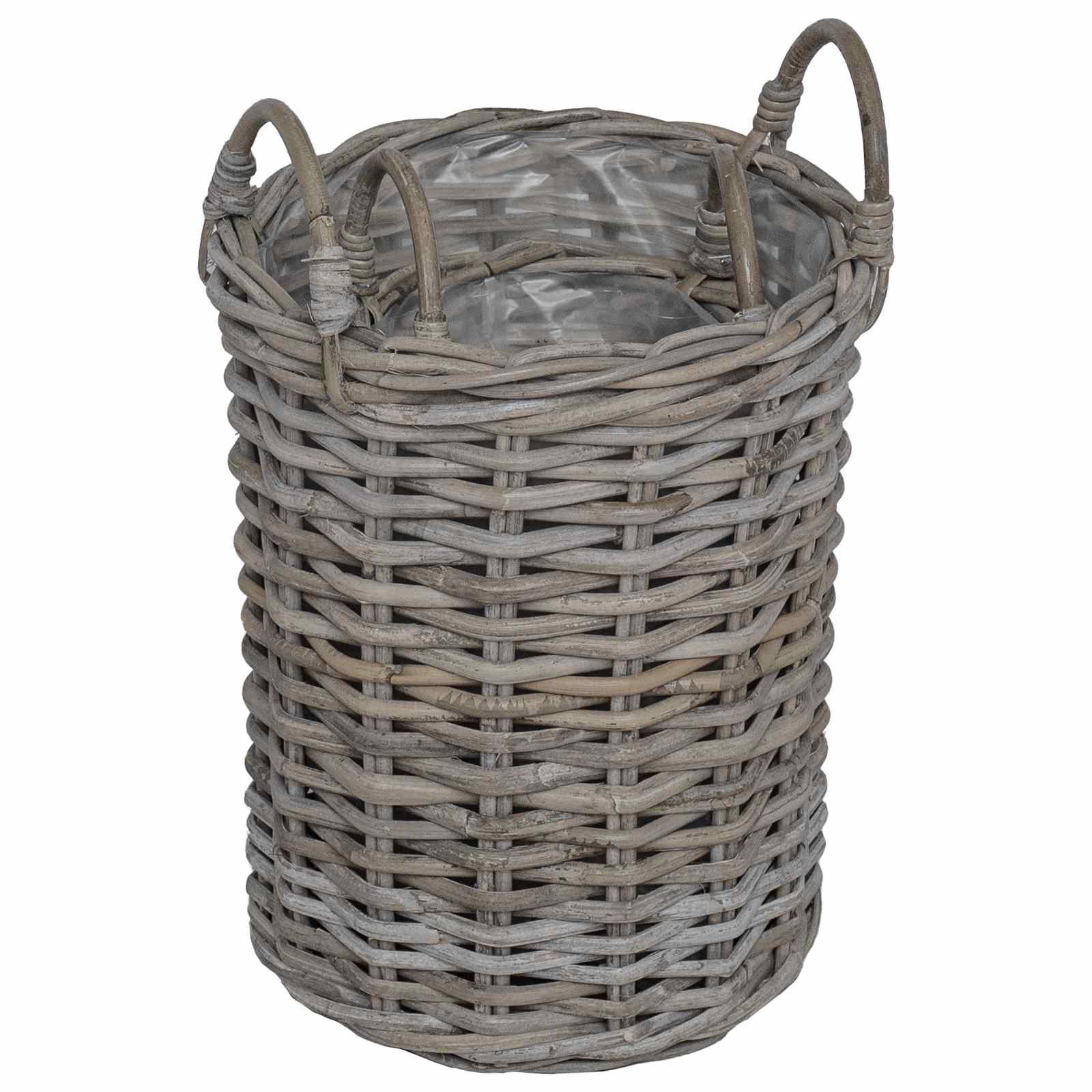 Plantmand met opslag 2 pcs Grijs Kubu Rattan is nu te koop bij PeponiXL, paradijselijk wonen!