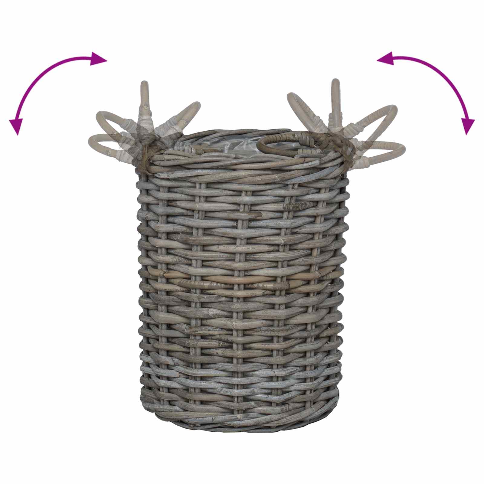 Plantmand met opslag 2 pcs Grijs Kubu Rattan is nu te koop bij PeponiXL, paradijselijk wonen!