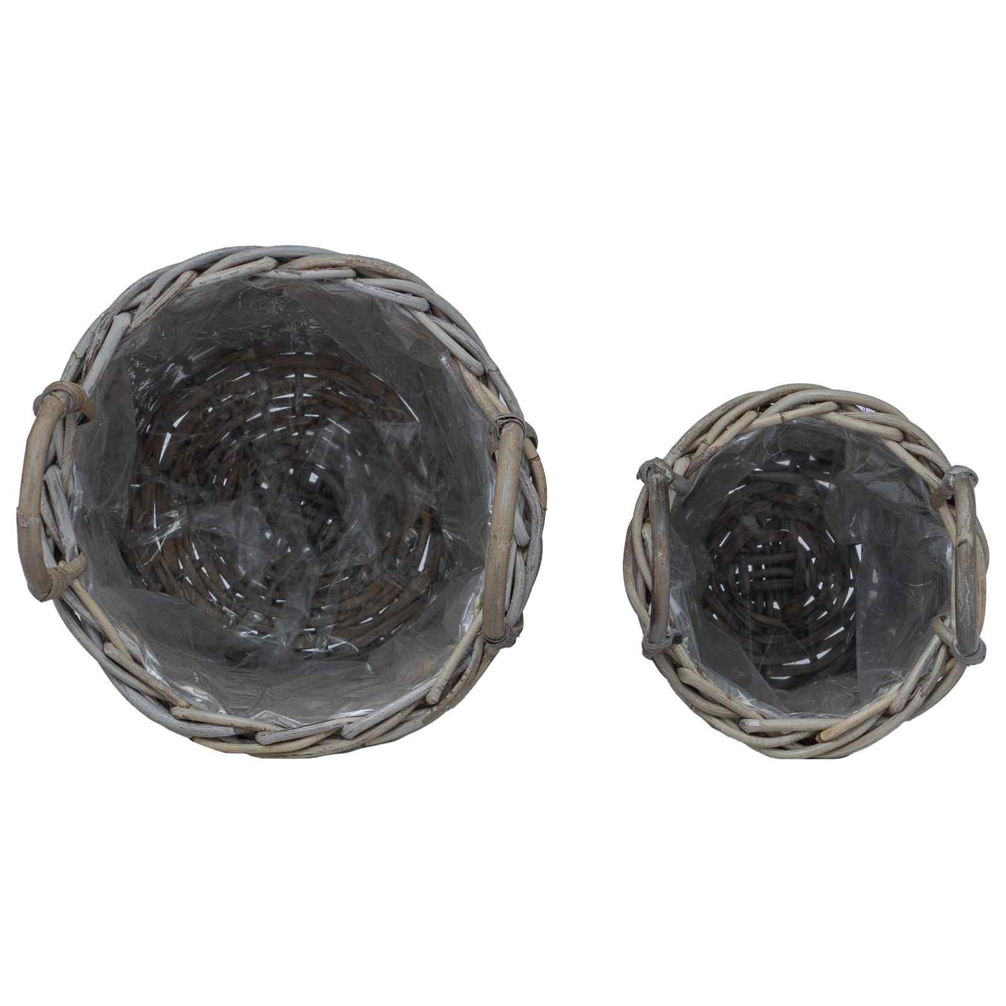 Plantmand met opslag 2 pcs Grijs Kubu Rattan is nu te koop bij PeponiXL, paradijselijk wonen!