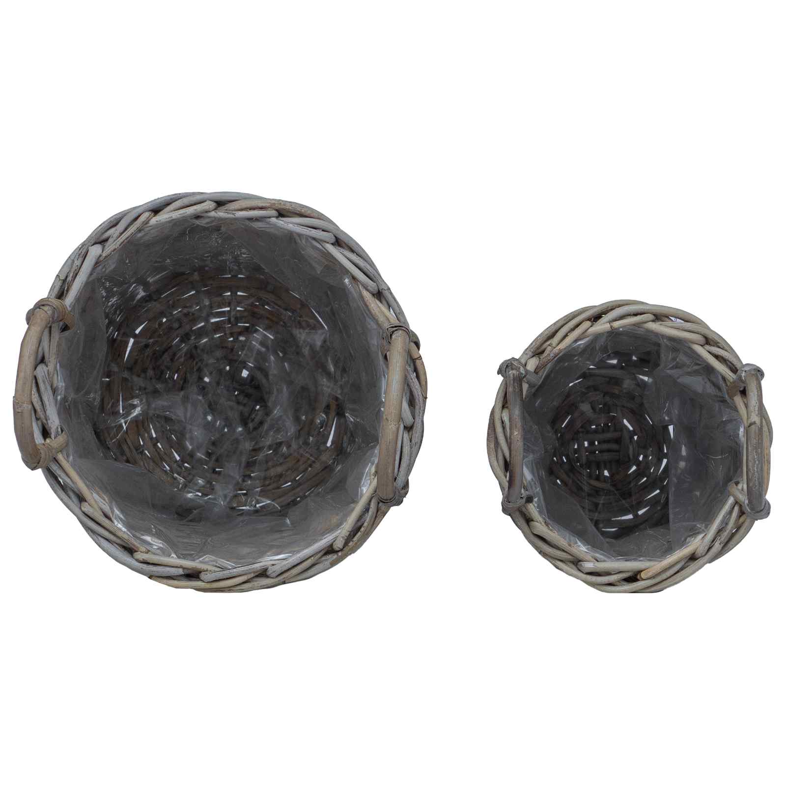 Plantmand met opslag 2 pcs Grijs Kubu Rattan is nu te koop bij PeponiXL, paradijselijk wonen!