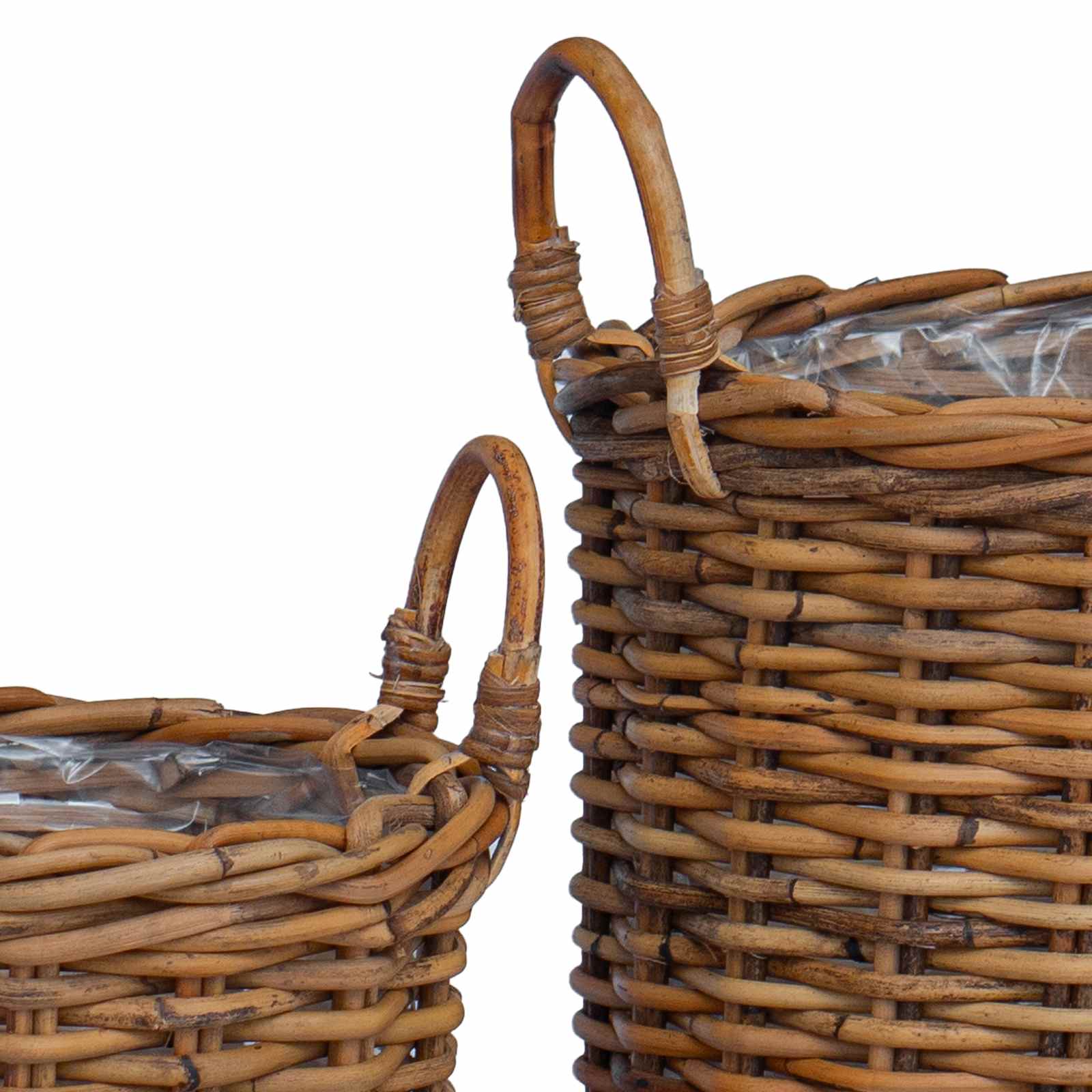 Plantmand met opslag 2 pcs Bruin Kubu Rattan is nu te koop bij PeponiXL, paradijselijk wonen!