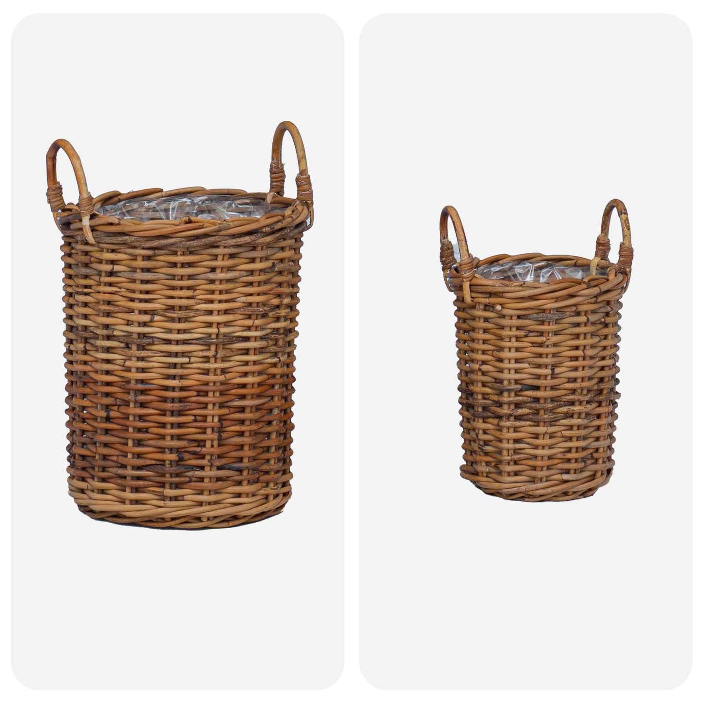 Plantmand met opslag 2 pcs Bruin Kubu Rattan is nu te koop bij PeponiXL, paradijselijk wonen!