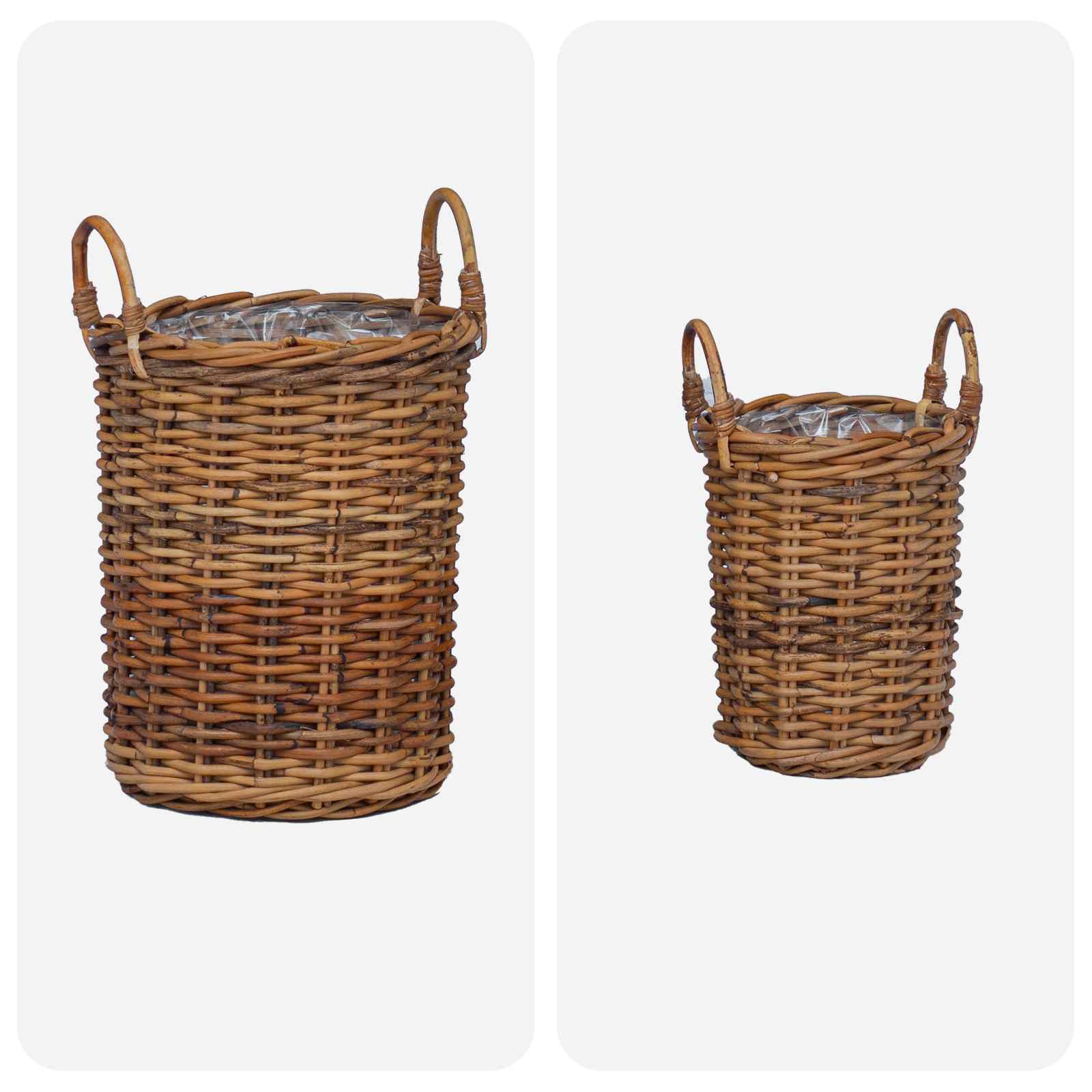 Plantmand met opslag 2 pcs Bruin Kubu Rattan is nu te koop bij PeponiXL, paradijselijk wonen!