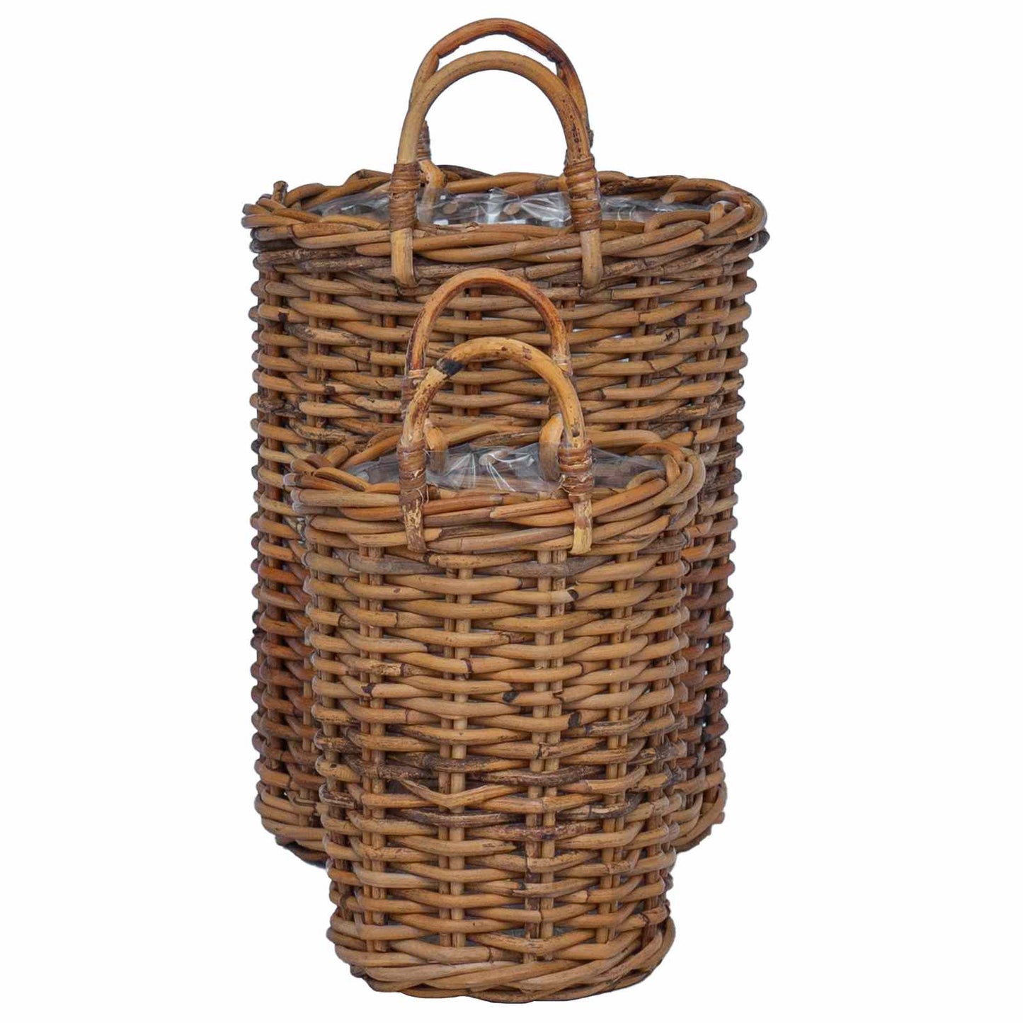 Plantmand met opslag 2 pcs Bruin Kubu Rattan is nu te koop bij PeponiXL, paradijselijk wonen!