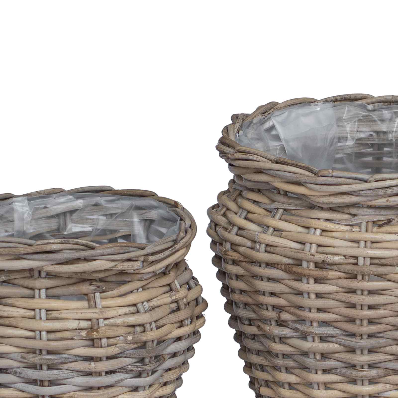 Plantenmand met opslag 2 pcs Grijs Lacak Riet is nu te koop bij PeponiXL, paradijselijk wonen!