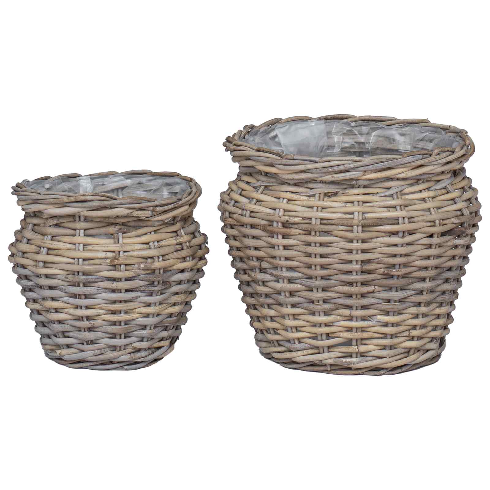 Plantenmand met opslag 2 pcs Grijs Lacak Riet is nu te koop bij PeponiXL, paradijselijk wonen!