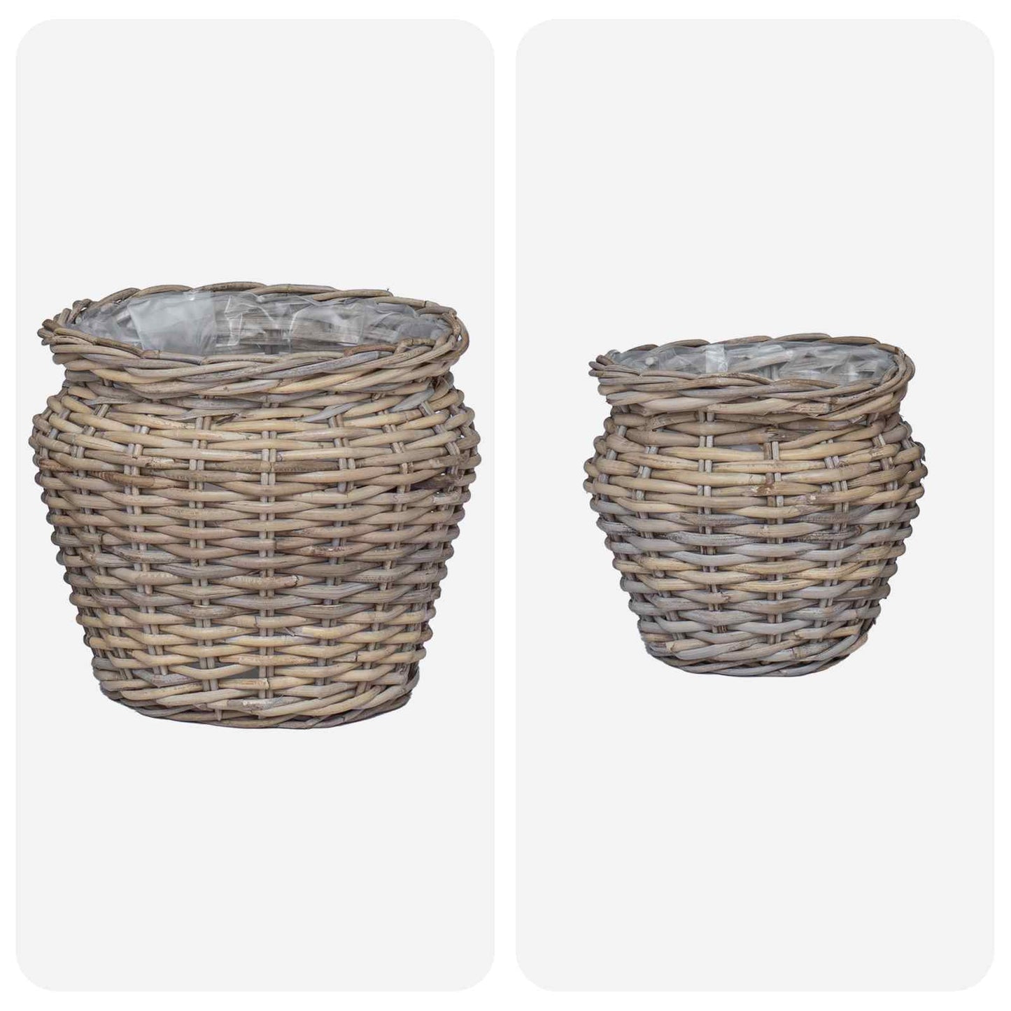 Plantenmand met opslag 2 pcs Grijs Lacak Riet is nu te koop bij PeponiXL, paradijselijk wonen!
