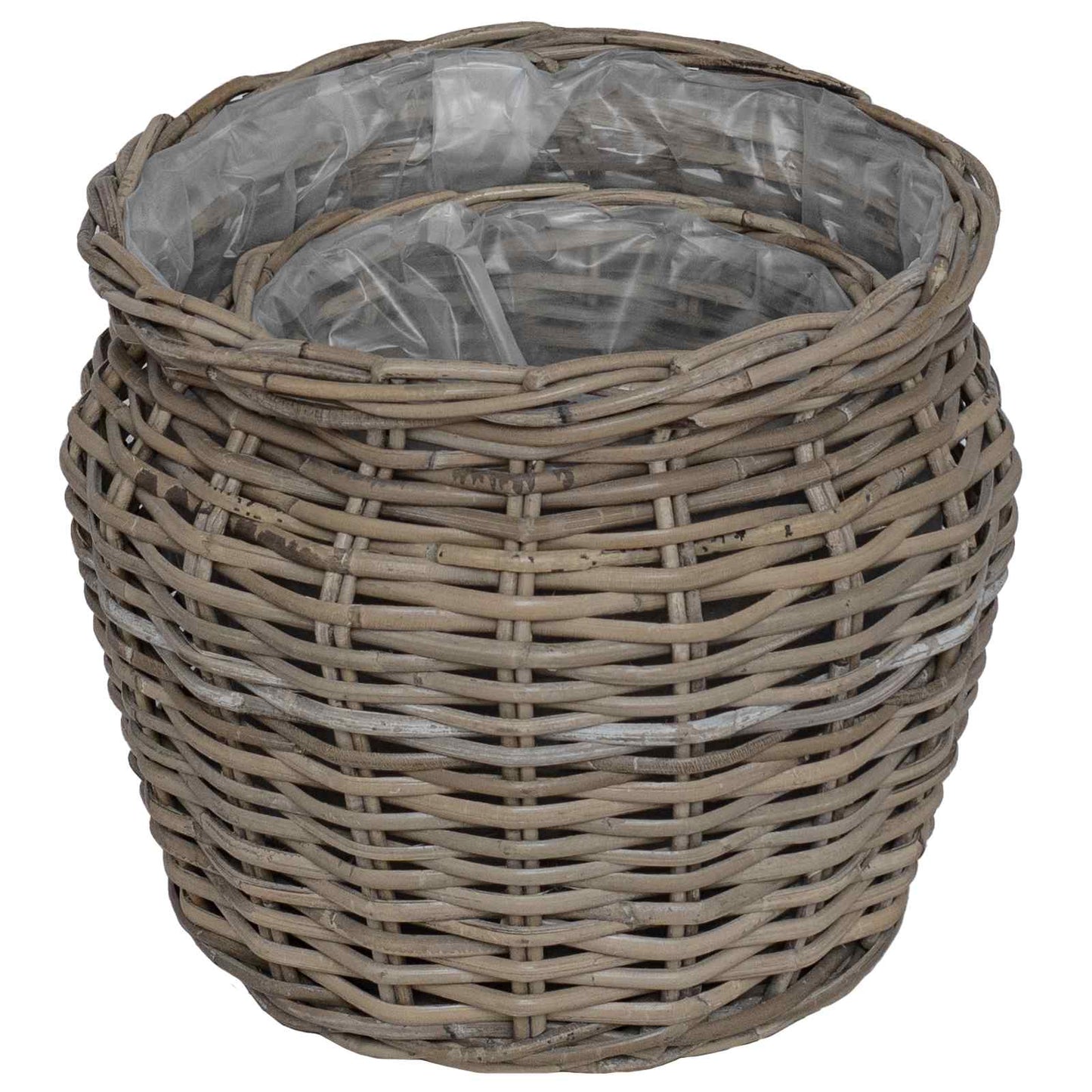 Plantenmand met opslag 2 pcs Grijs Lacak Riet is nu te koop bij PeponiXL, paradijselijk wonen!