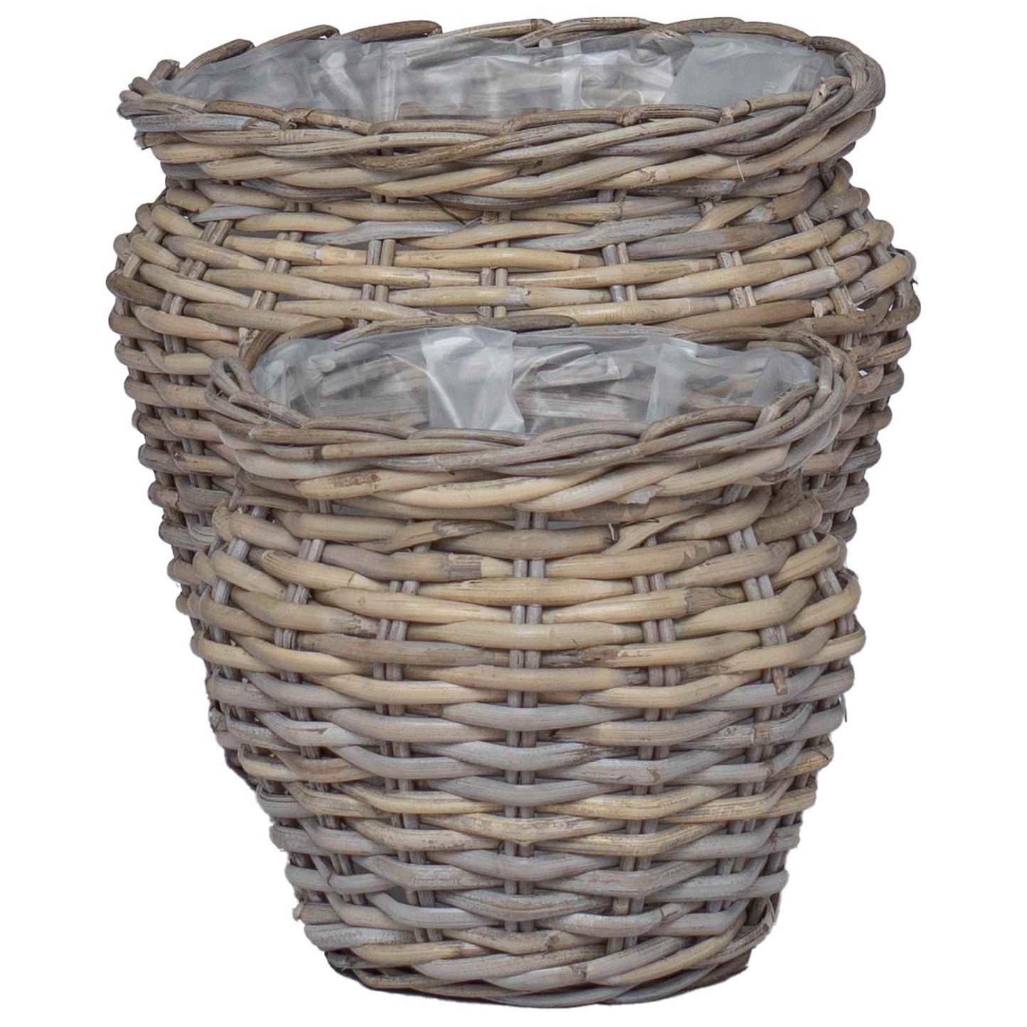 Plantenmand met opslag 2 pcs Grijs Lacak Riet is nu te koop bij PeponiXL, paradijselijk wonen!
