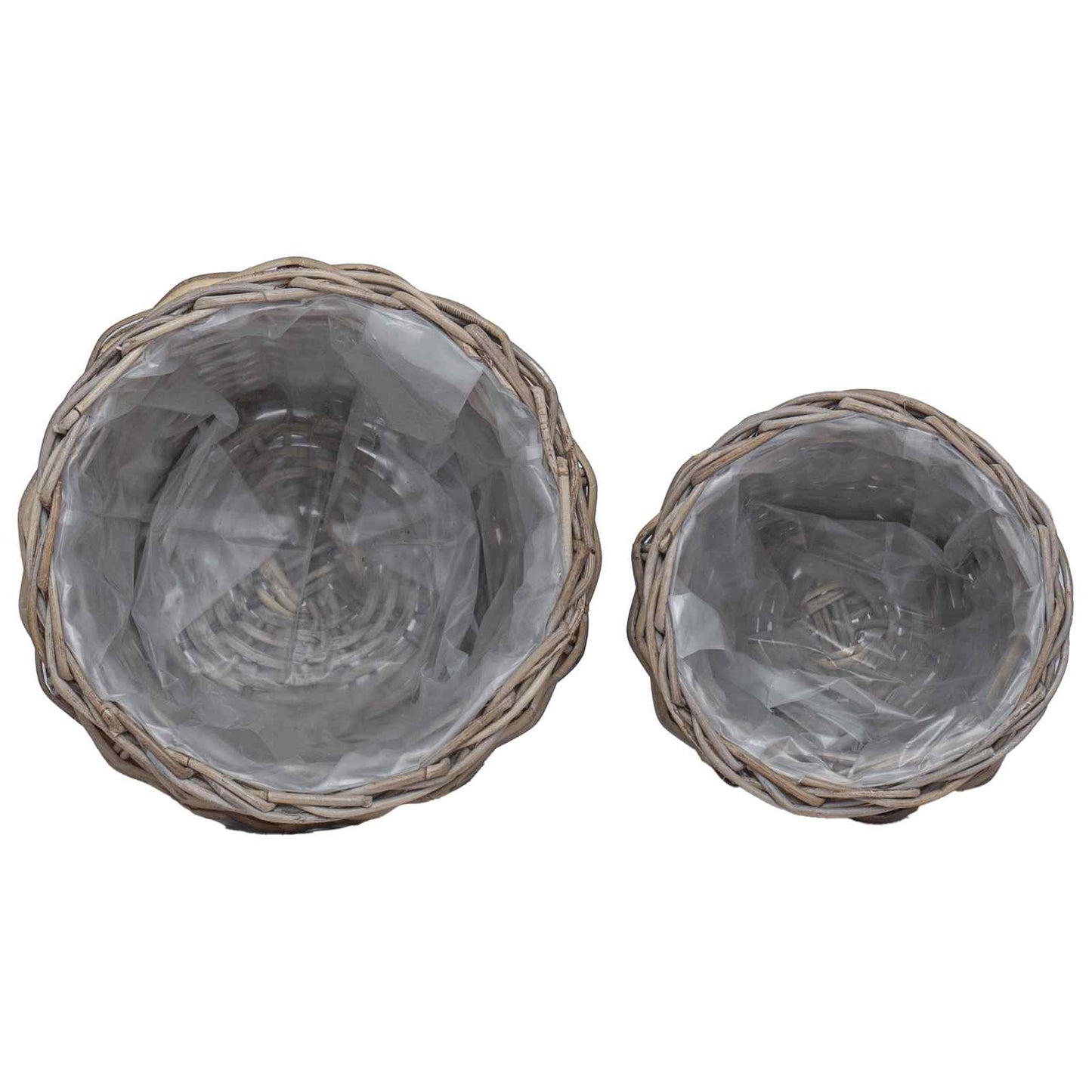 Plantenmand met opslag 2 pcs Grijs Lacak Riet is nu te koop bij PeponiXL, paradijselijk wonen!