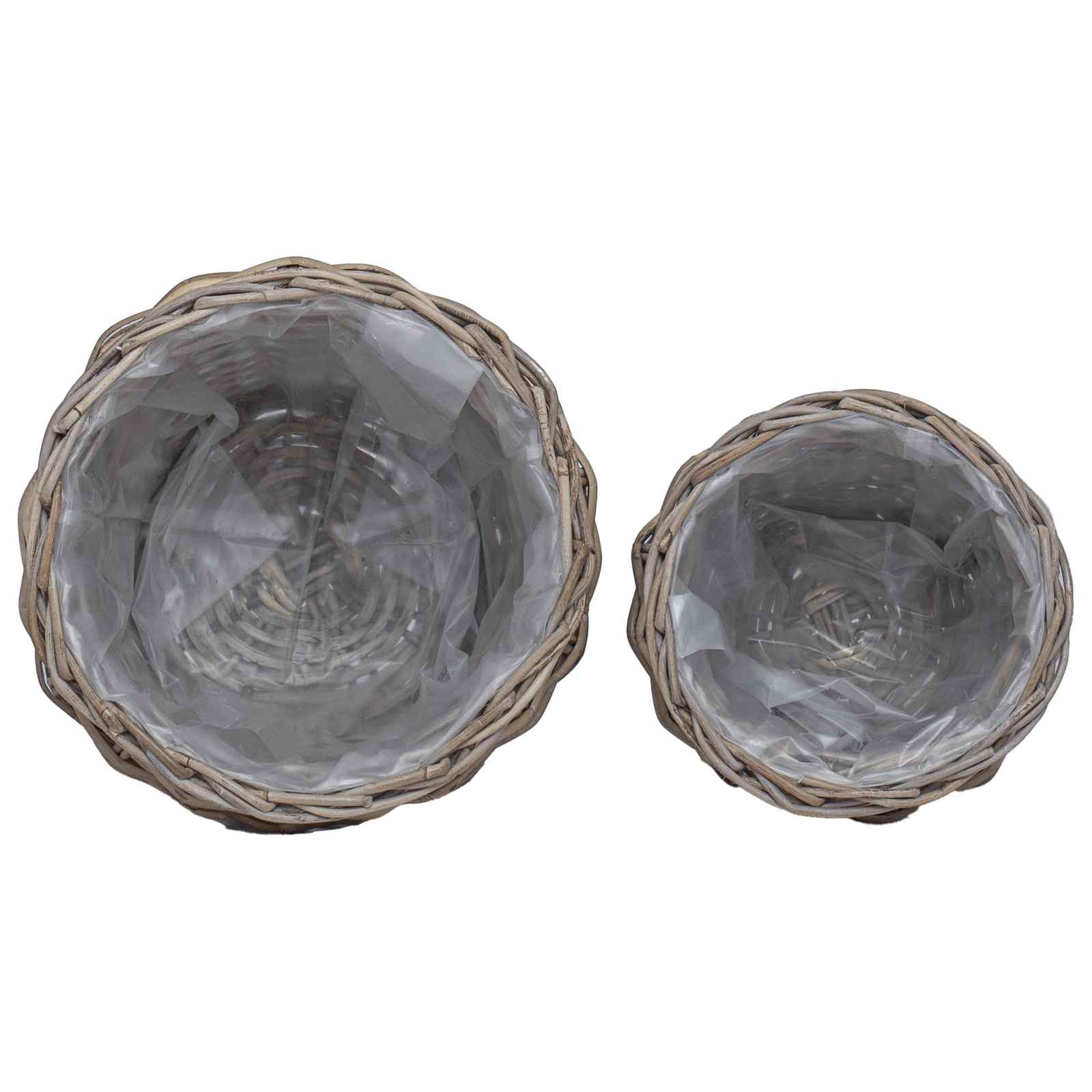 Plantenmand met opslag 2 pcs Grijs Lacak Riet is nu te koop bij PeponiXL, paradijselijk wonen!