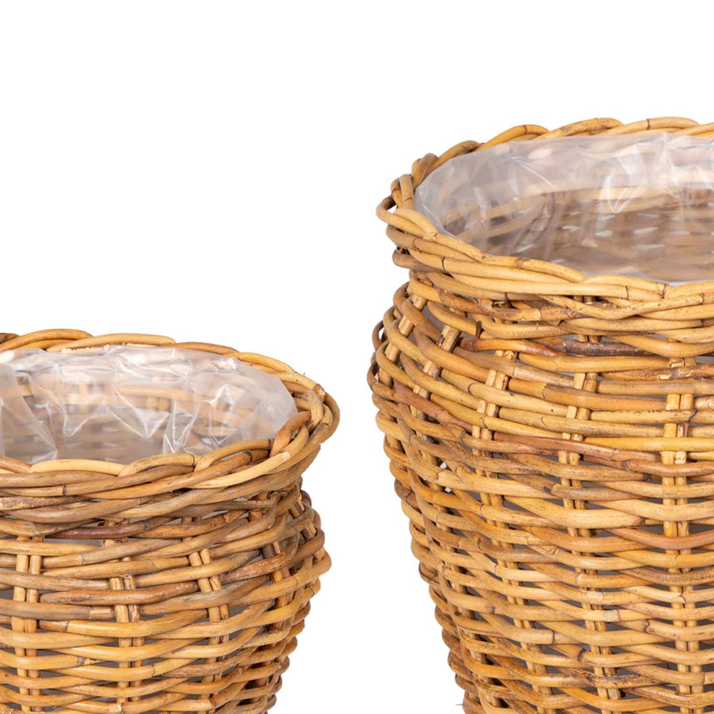 Plantenmand met opslag 2 st Natuurlijk Bruin Kubu Rattan is nu te koop bij PeponiXL, paradijselijk wonen!